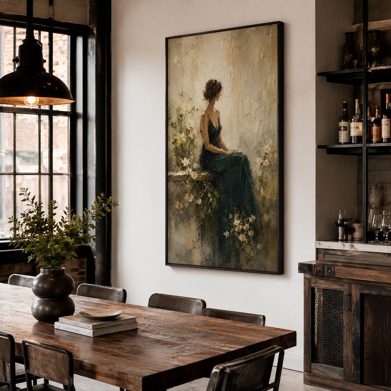 Vintage Woman Wall Art | Emerald Reverie