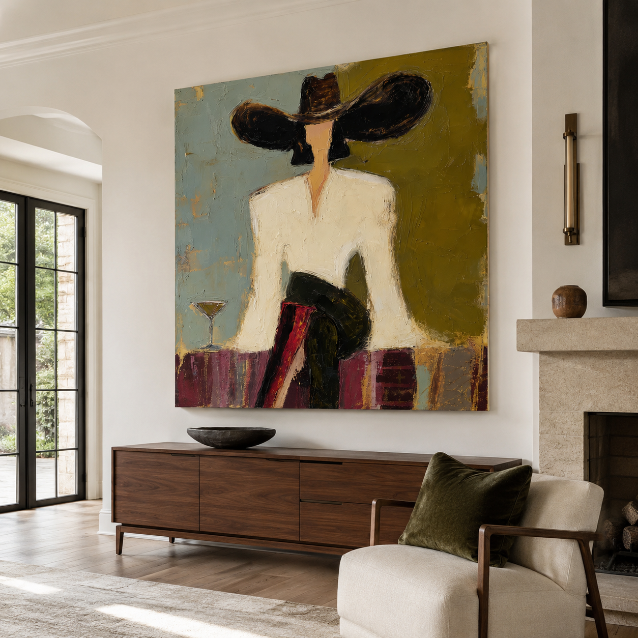 Contemporary fashion figure painting on premium canvas