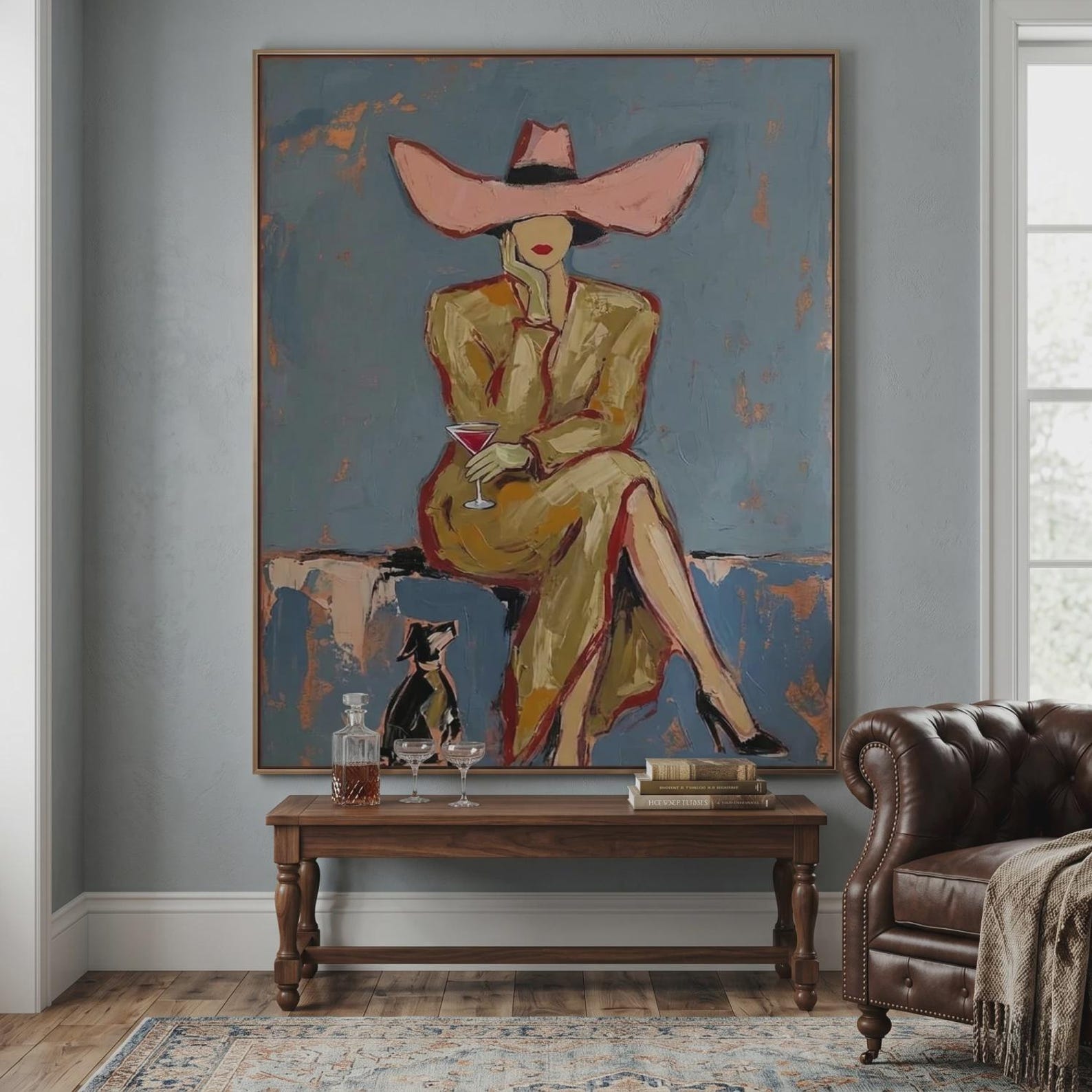 Contemporary figure wall art for luxury living room decor