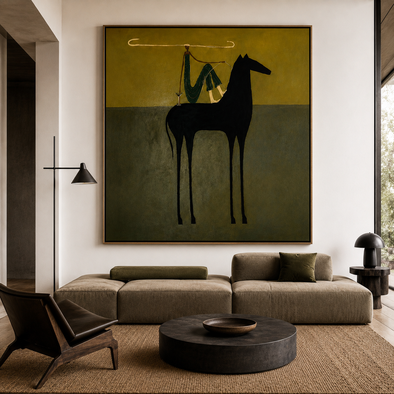 Contemporary western horse wall art for living room