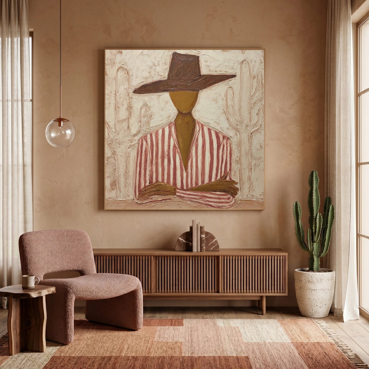 Desert Soul – Vintage Americana Cowboy Hand-Painted Oil Painting