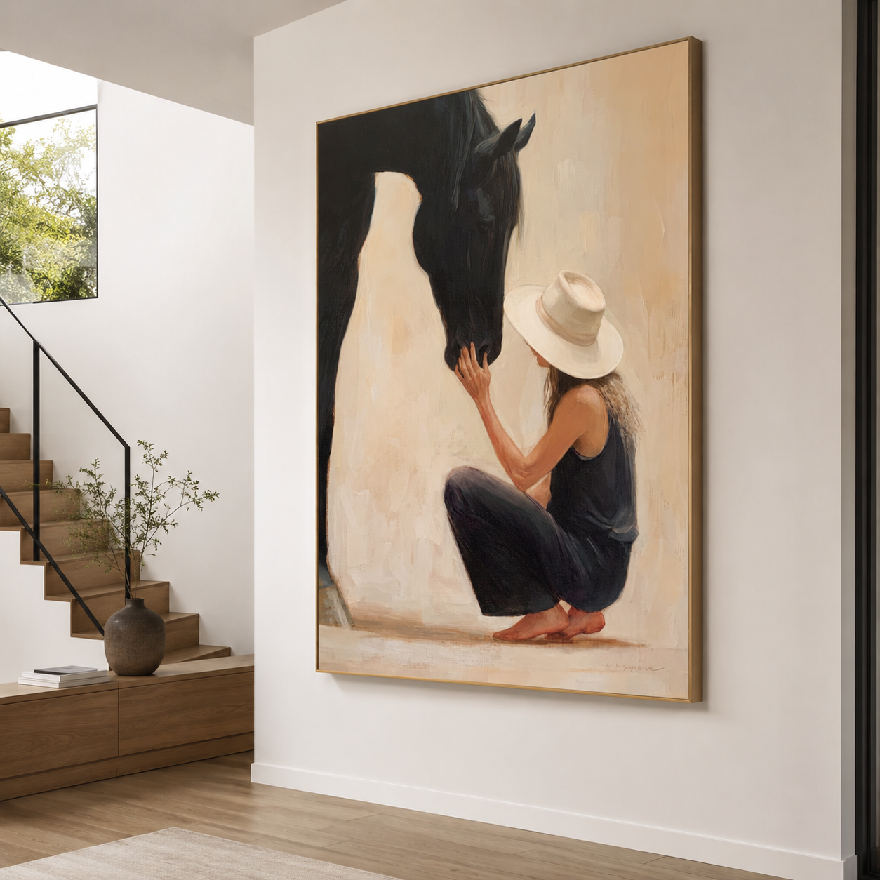 Equestrian wall art
Western horse wall decor
Emotional horse painting