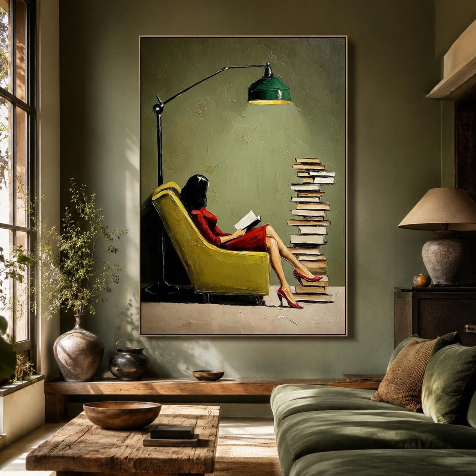 Executive Office Wall Art with Woman Reading