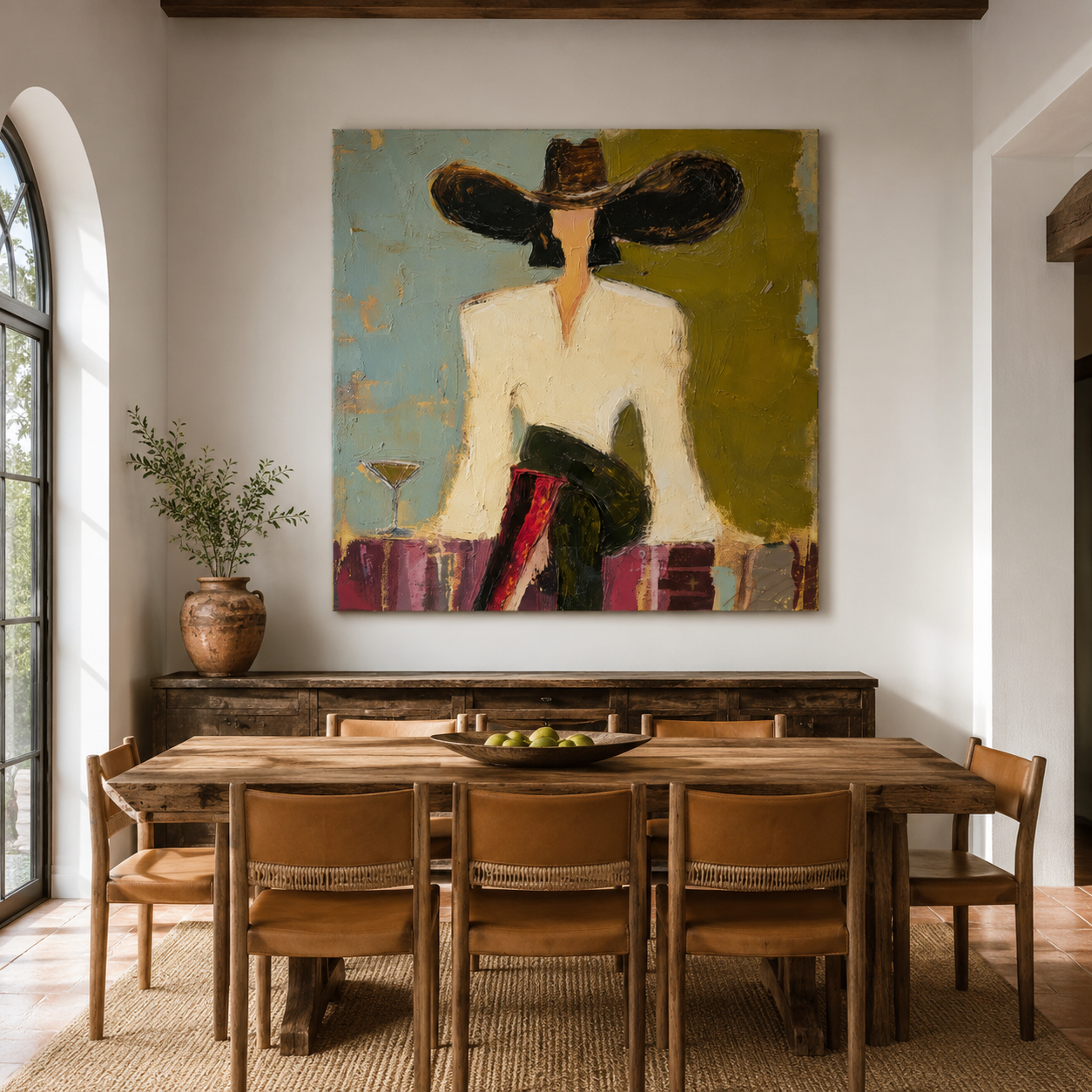Hand-painted fashion portrait oil painting for modern home