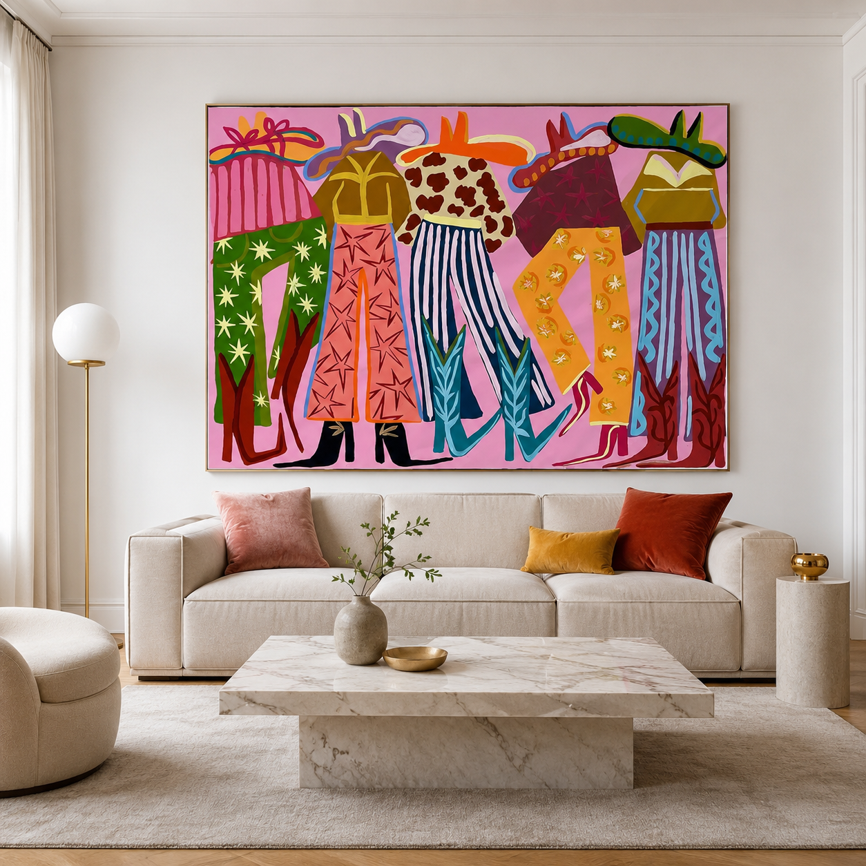 Hand-painted western fashion oil painting