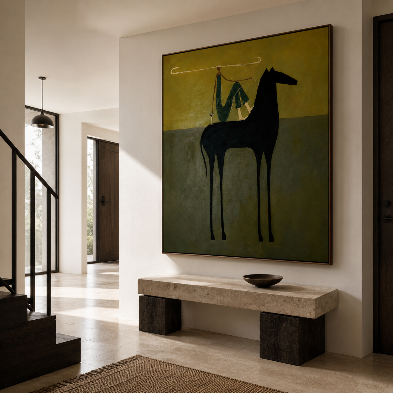 Hand-painted western horse painting for modern ranch decor