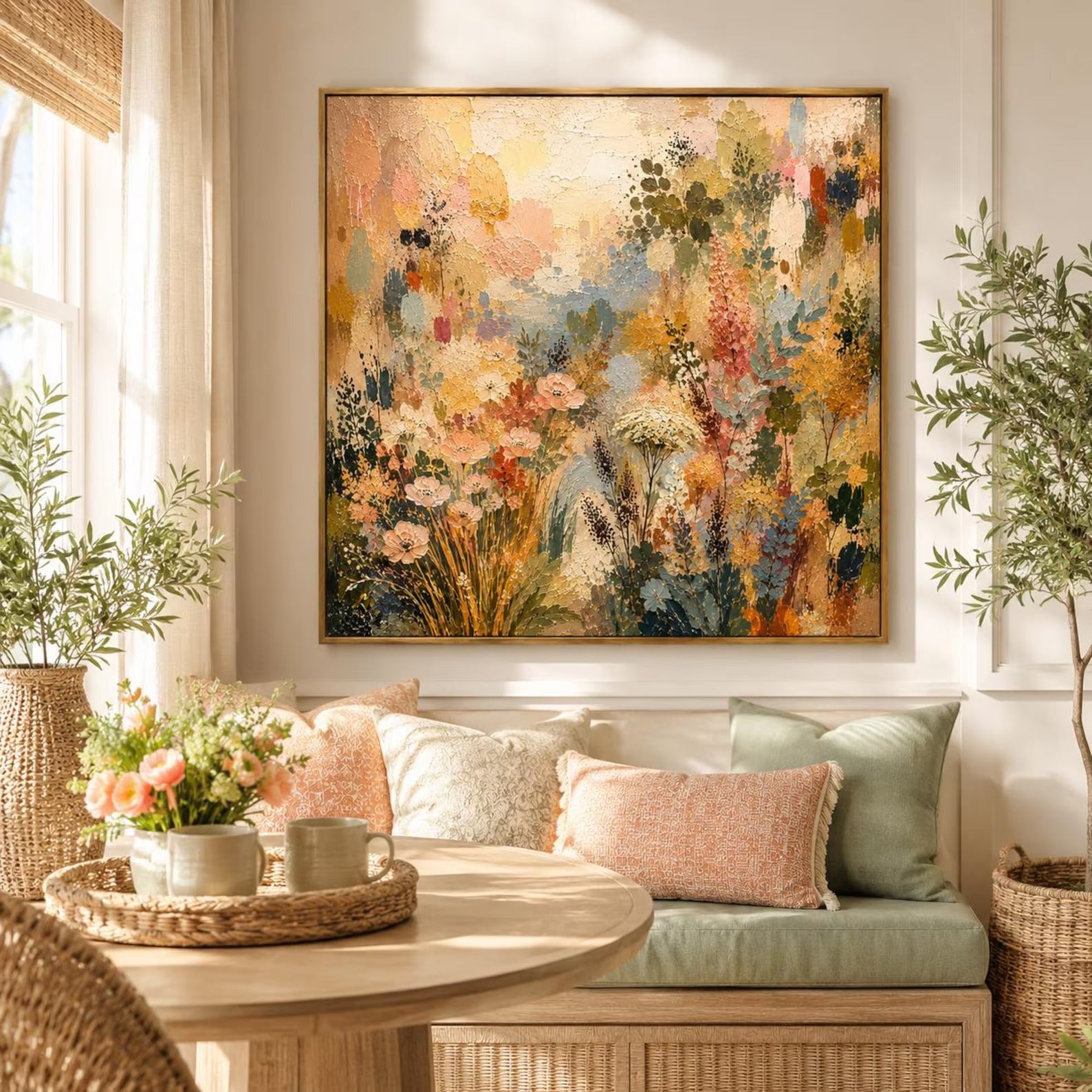 Large Botanical Wall Art for Bedroom Decor