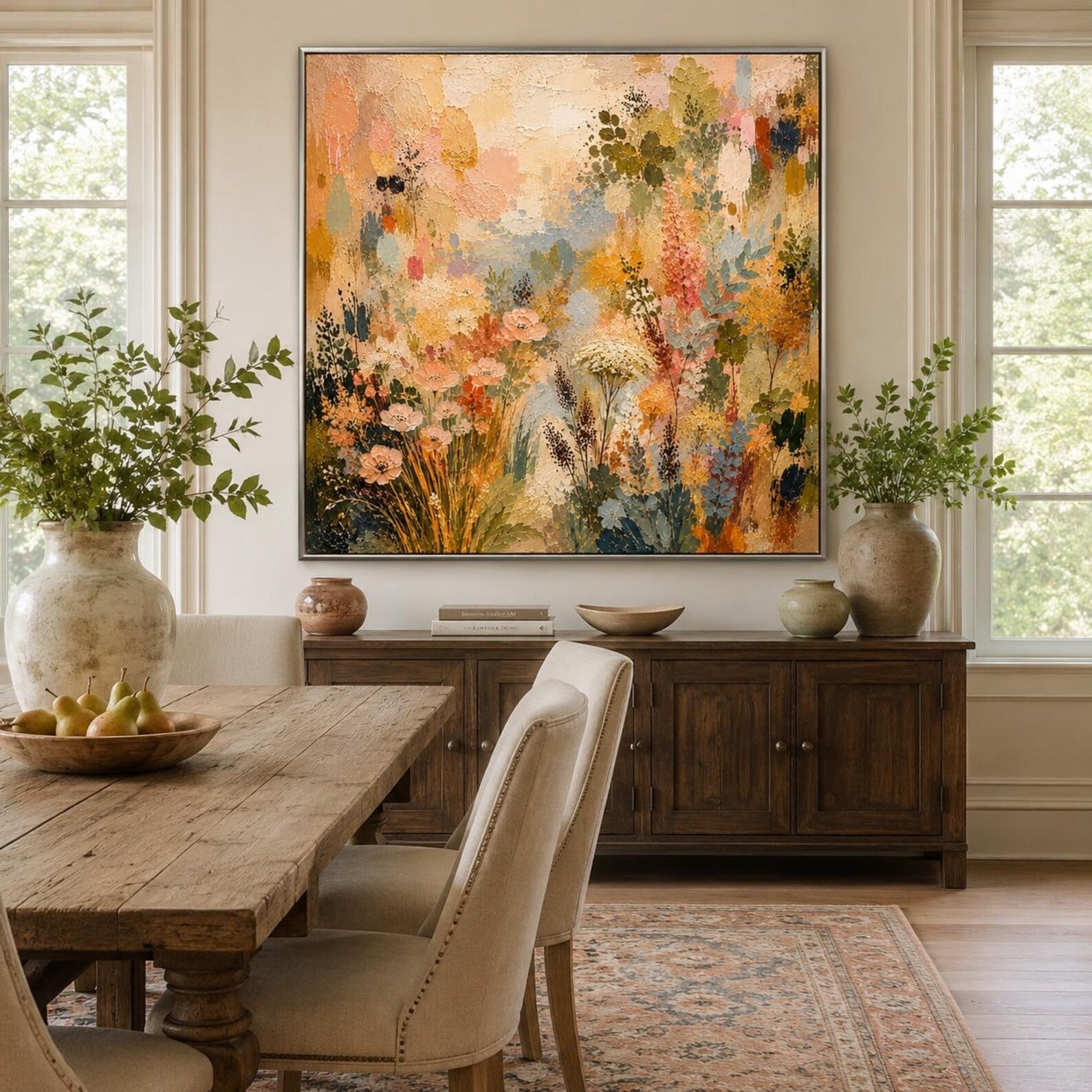 Large Wildflower Botanical Canvas Wall Art