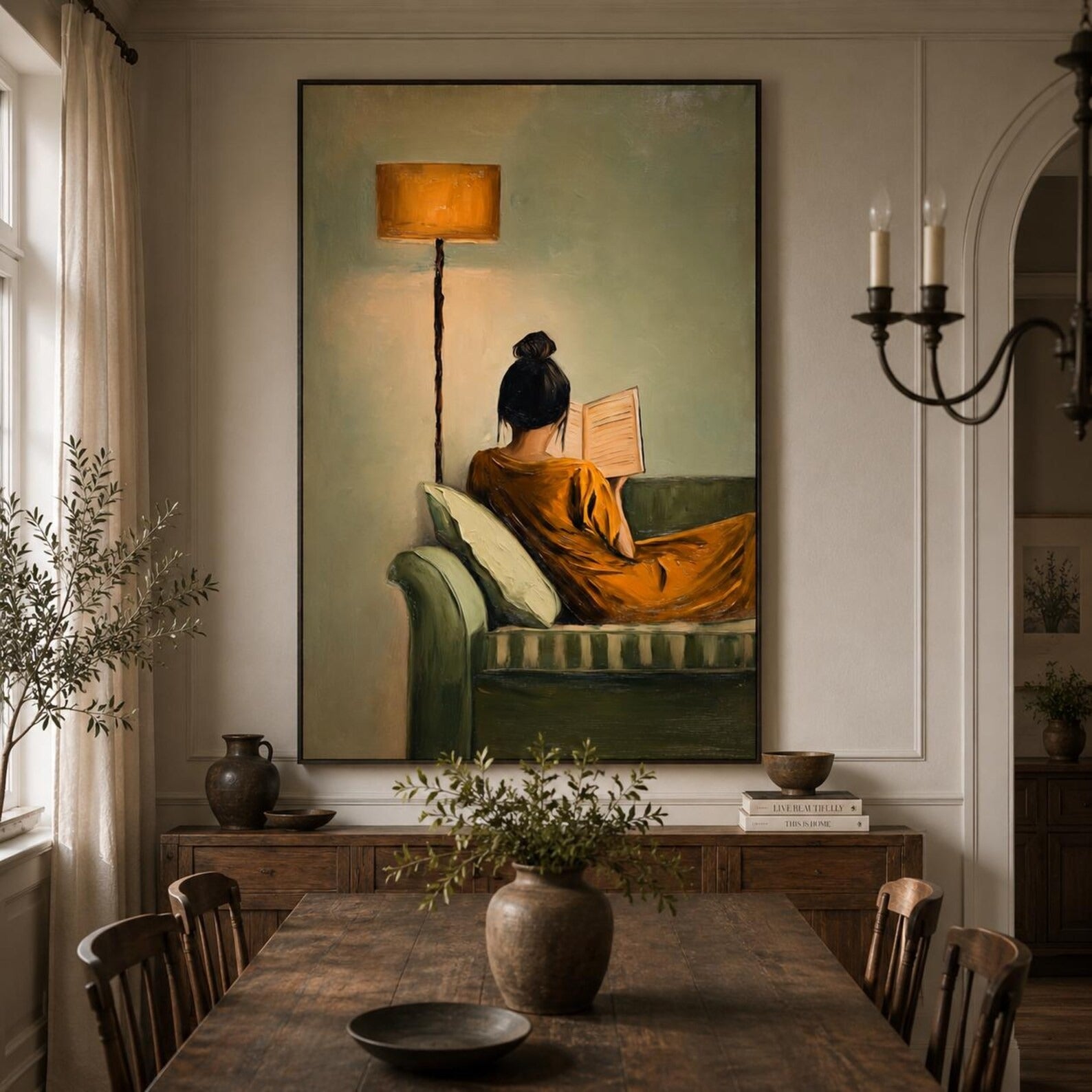 Literary Wall Decor Hand-Painted Oil Painting