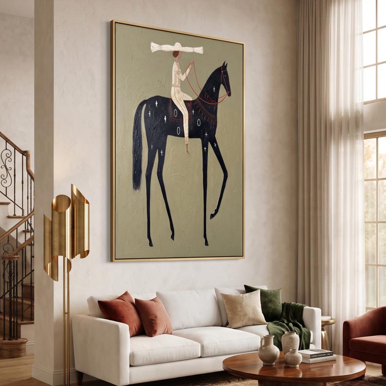 Minimalist horse wall art for modern home decor