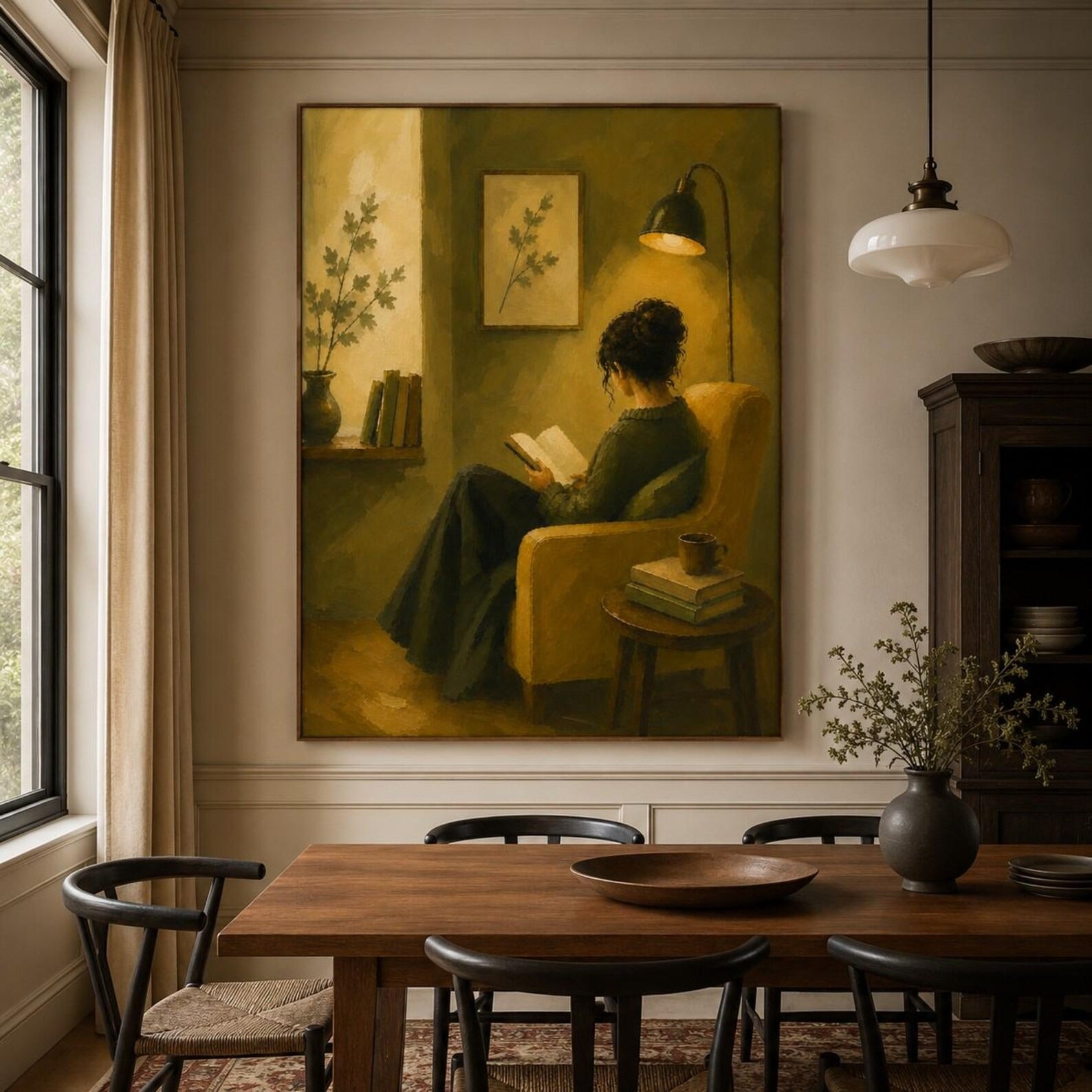 Organic Modern Vintage Reading Wall Art