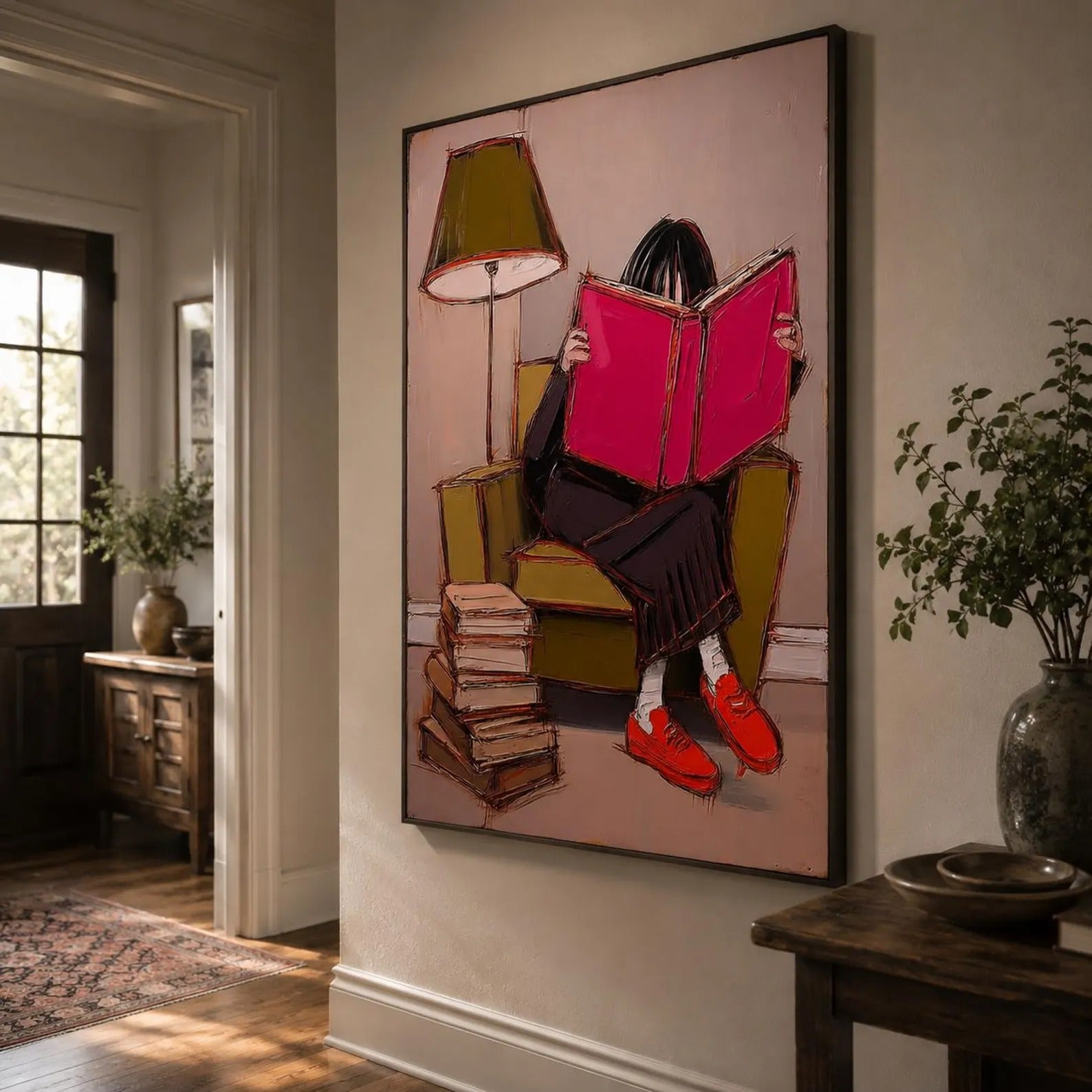 Reading Nook Hand-Painted Canvas Art