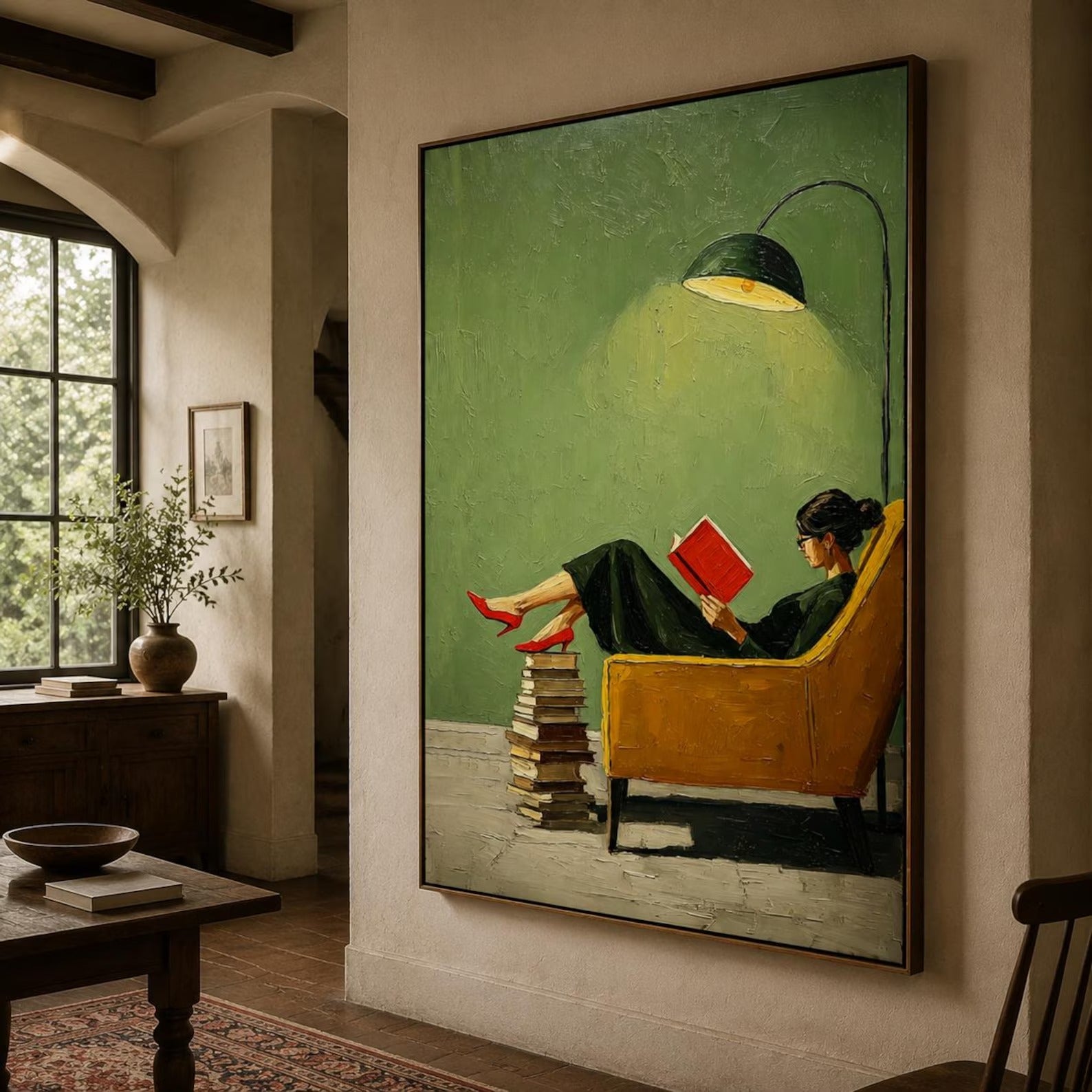Reading Nook Hand-Painted Oil Painting