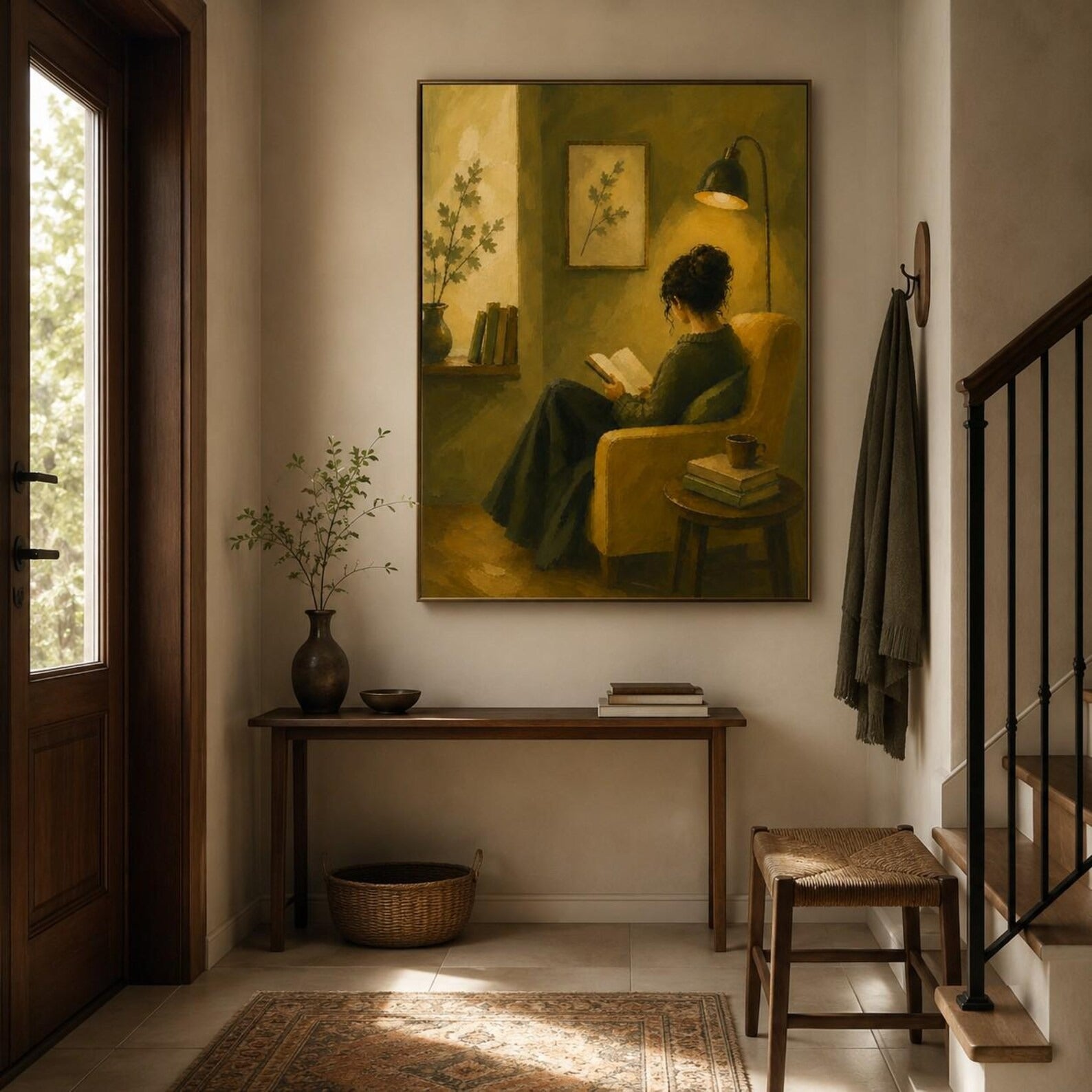Reading Woman Artwork for Living Room and Library