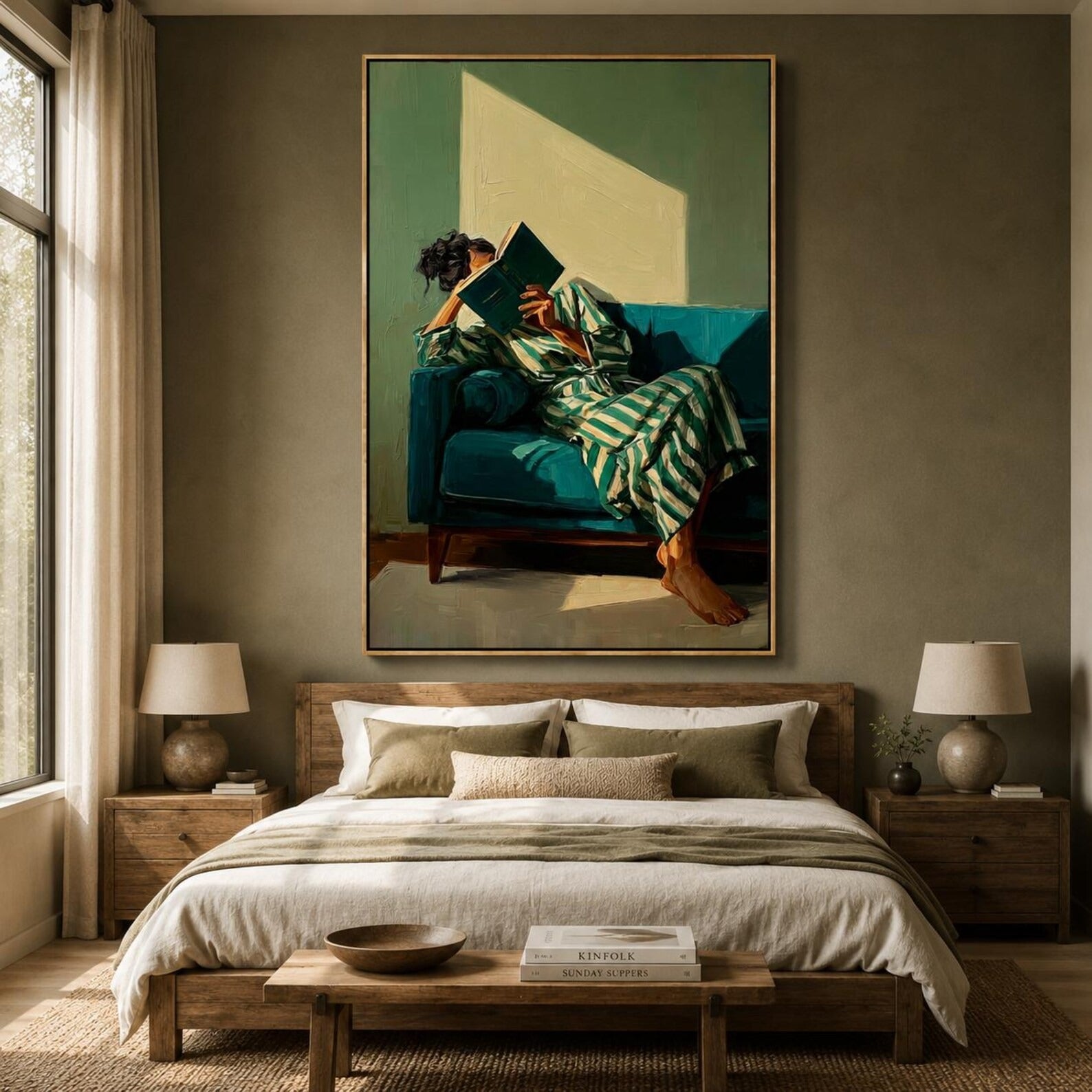 Reading Woman Wall Art for Living Room