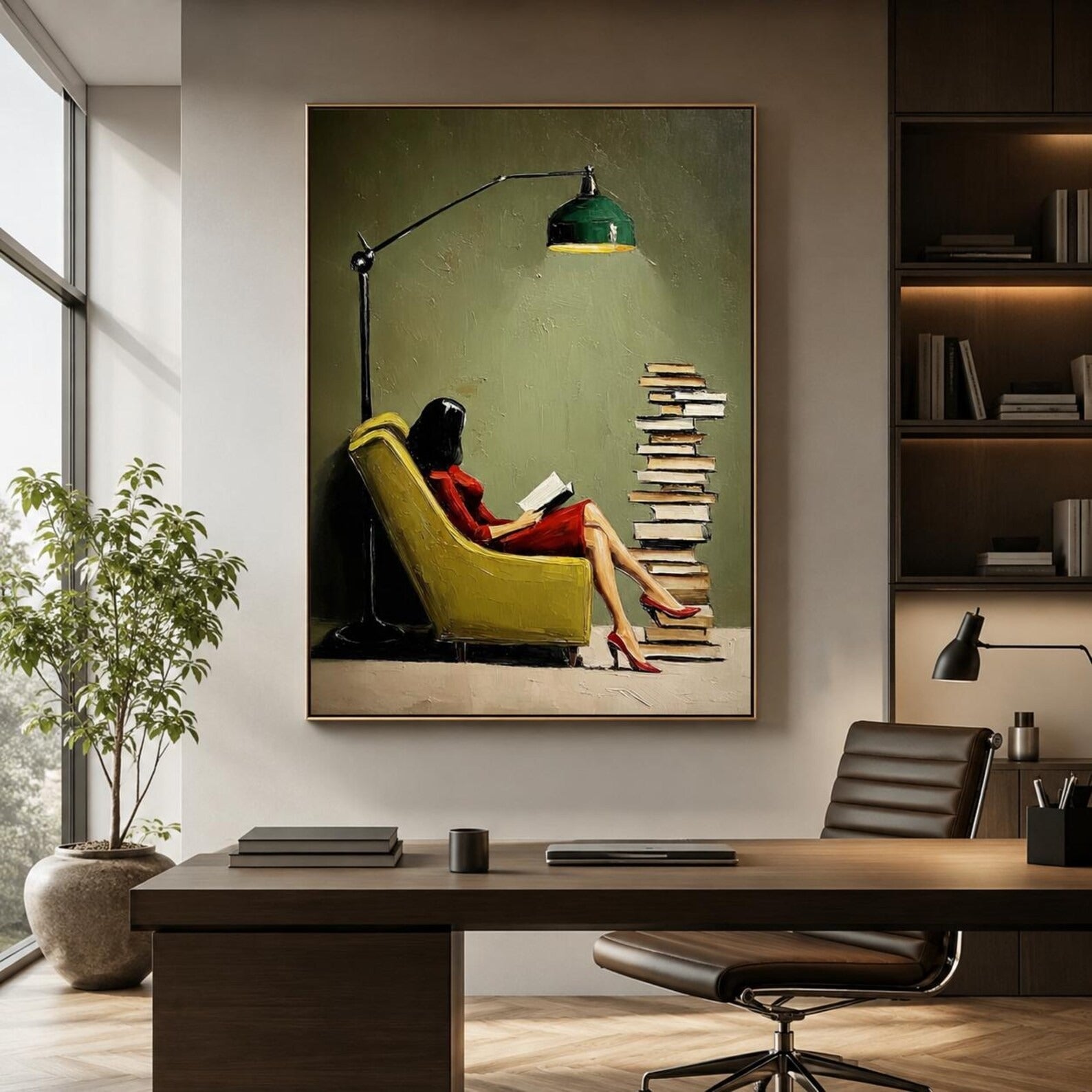 Textured Hand-Painted Book Lover Wall Decor