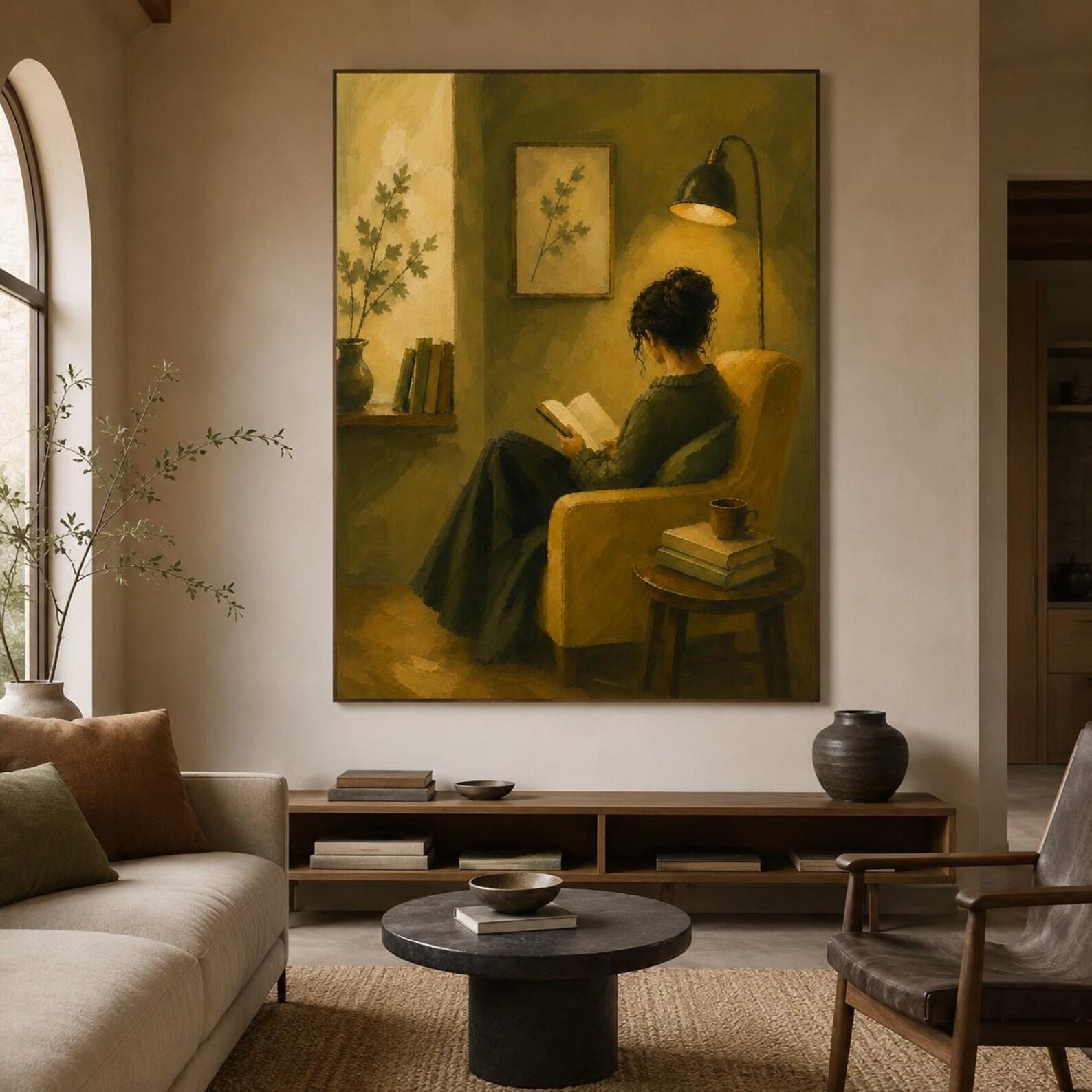 Vintage Reading Woman Wall Art | The Evening Chapter