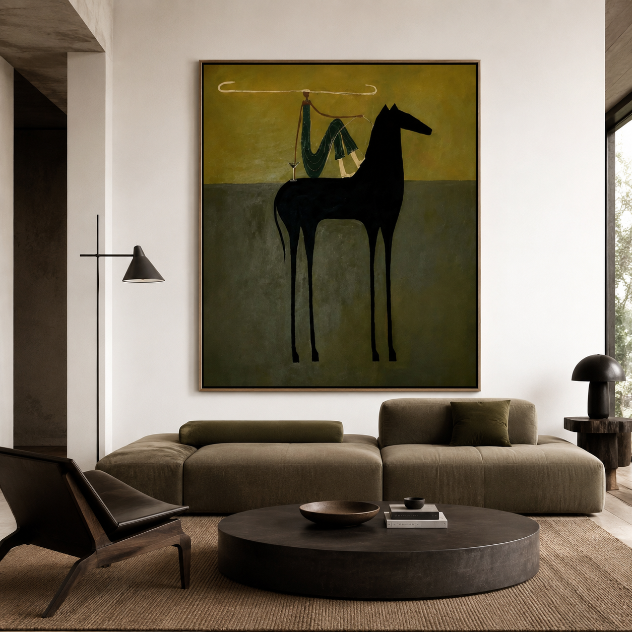 Western Horse Wall Art hand-painted minimalist oil painting