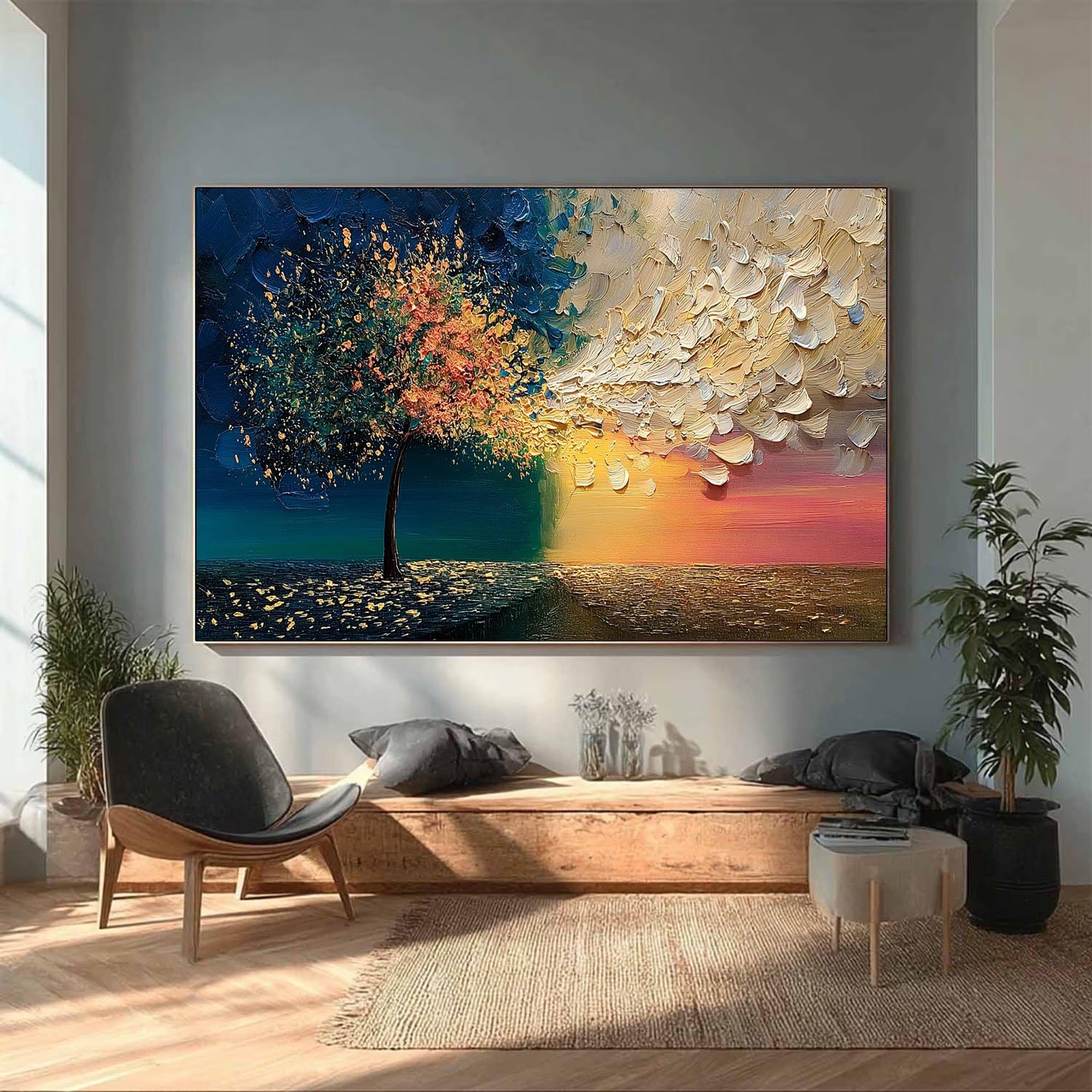 A Sapling's Hope - Large Textured Painting