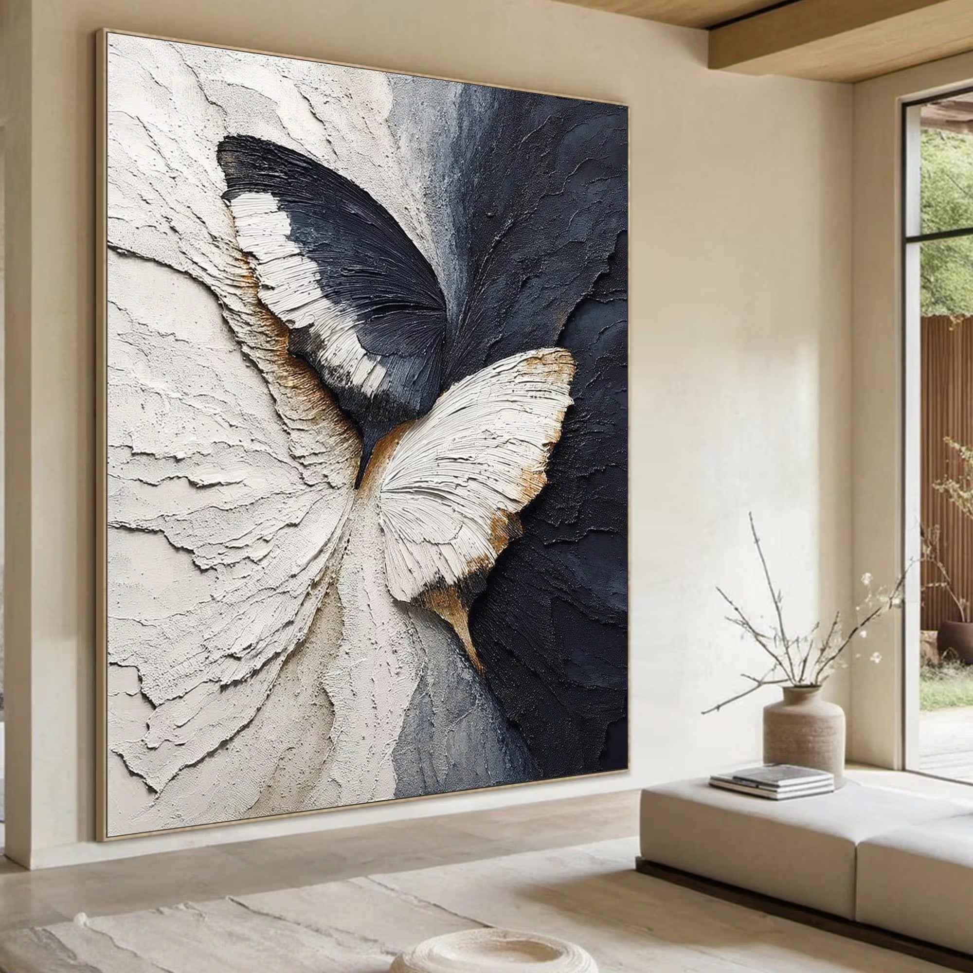 Soft Flutter - Large Textured Painting