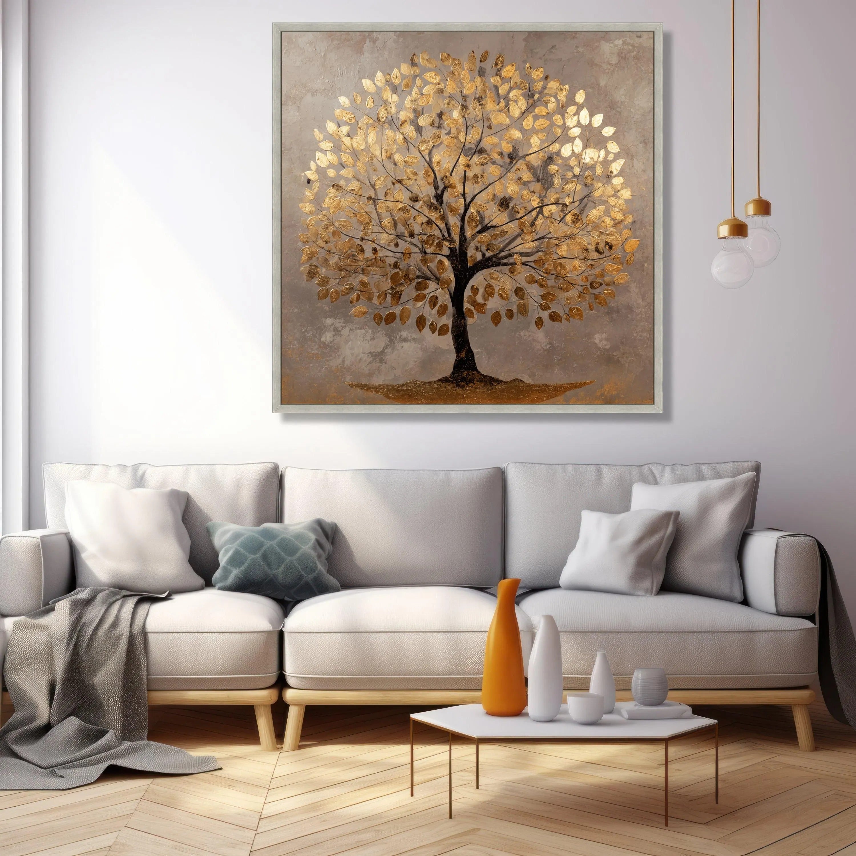 Leaves of Gold - Large Textured Painting