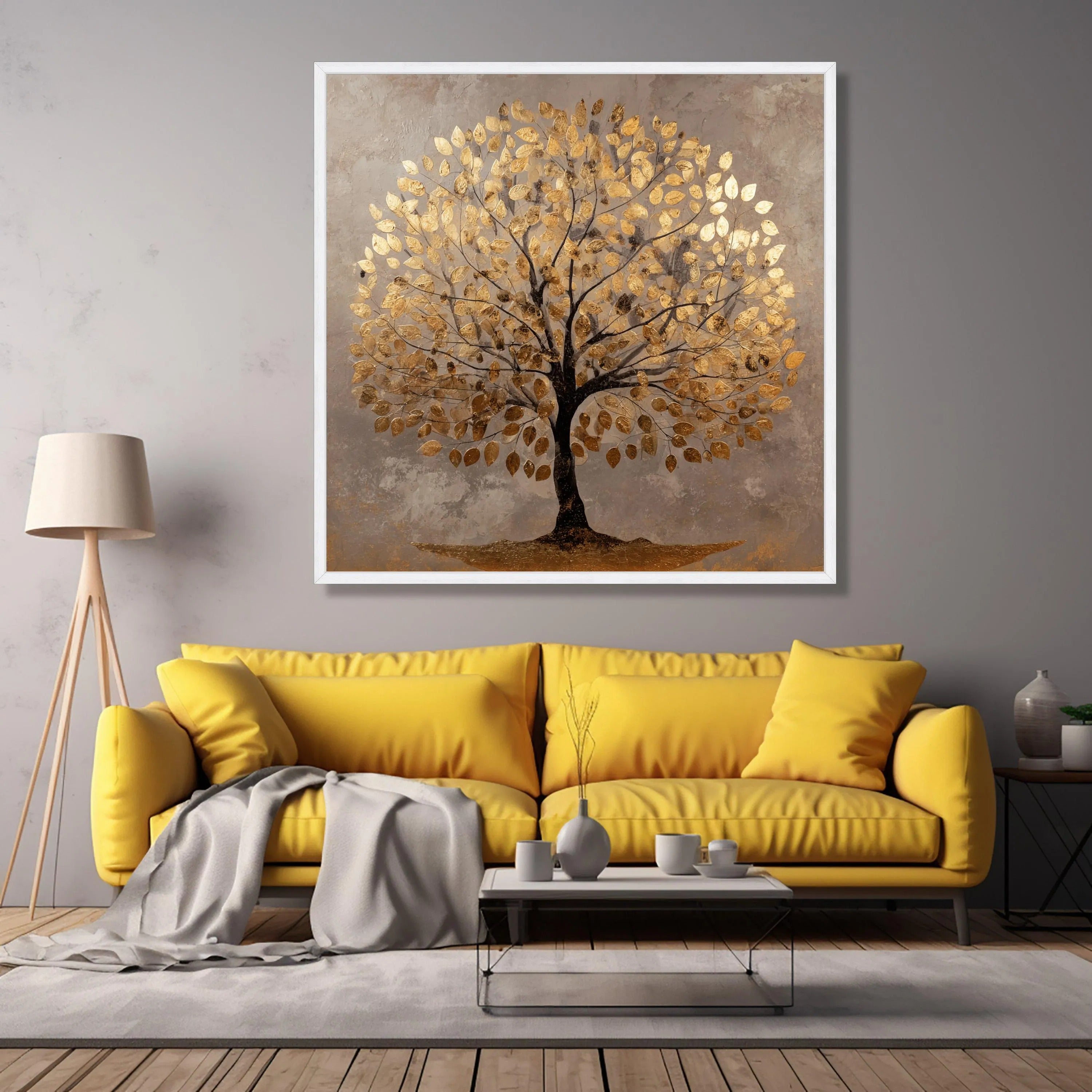 Leaves of Gold - Large Textured Painting
