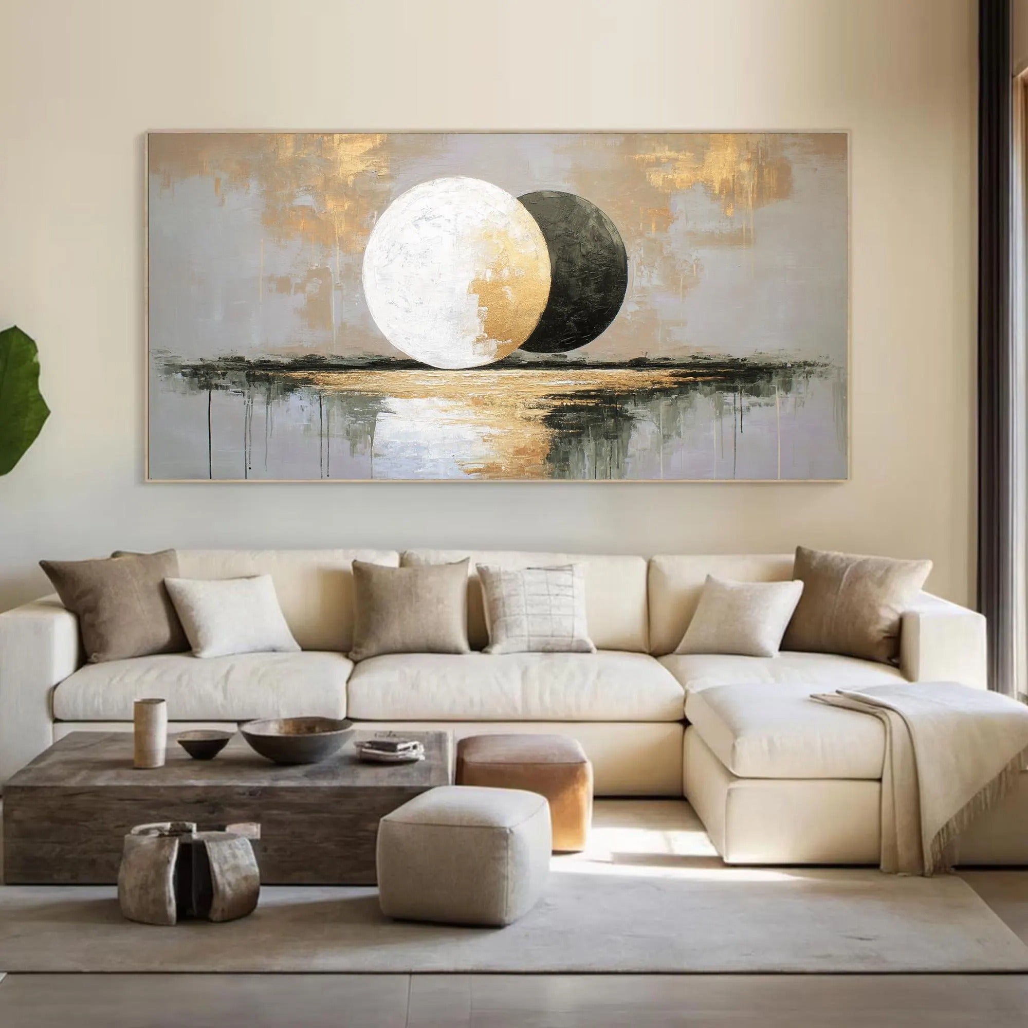 Moon Rise - Large Textured Painting