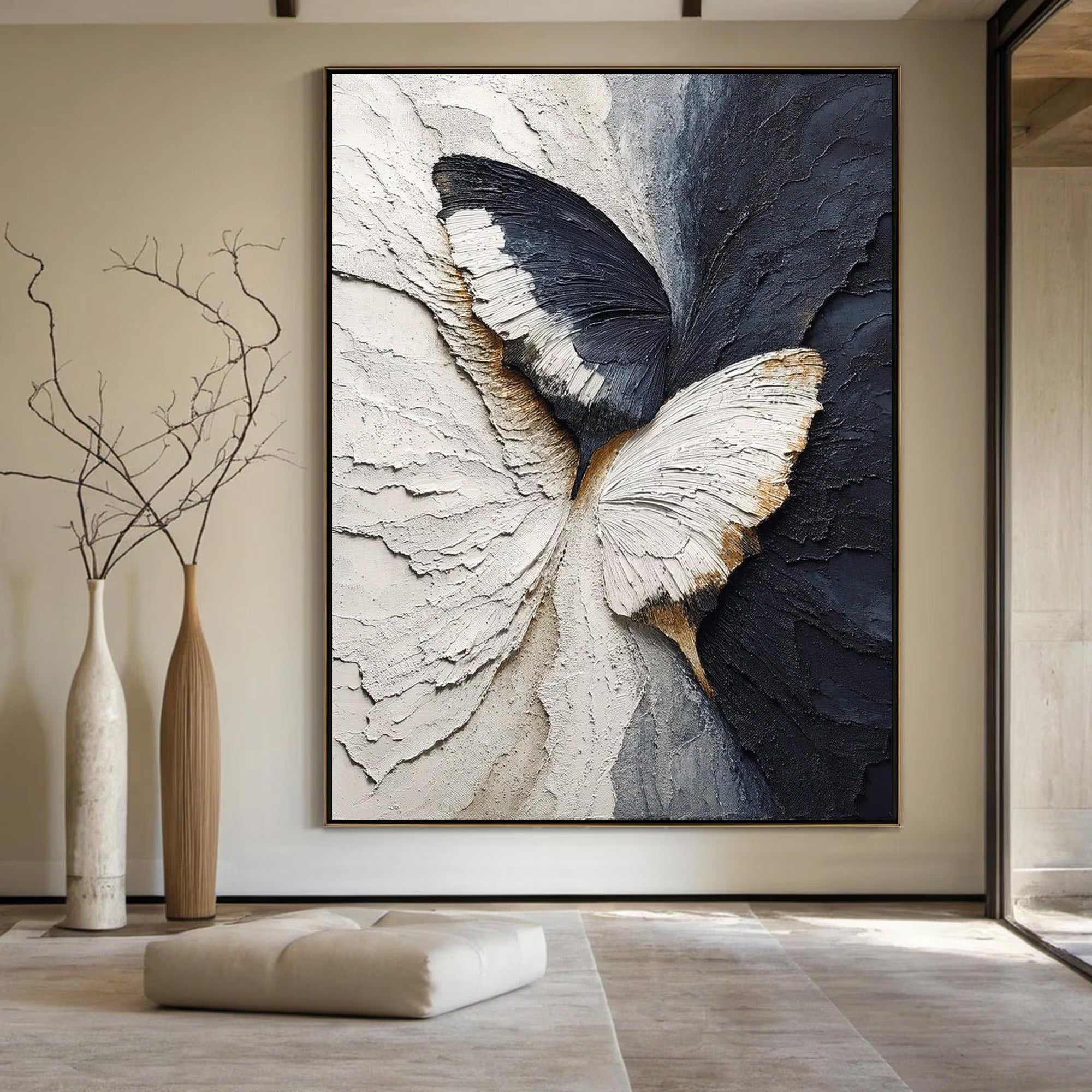 Soft Flutter - Large Textured Painting