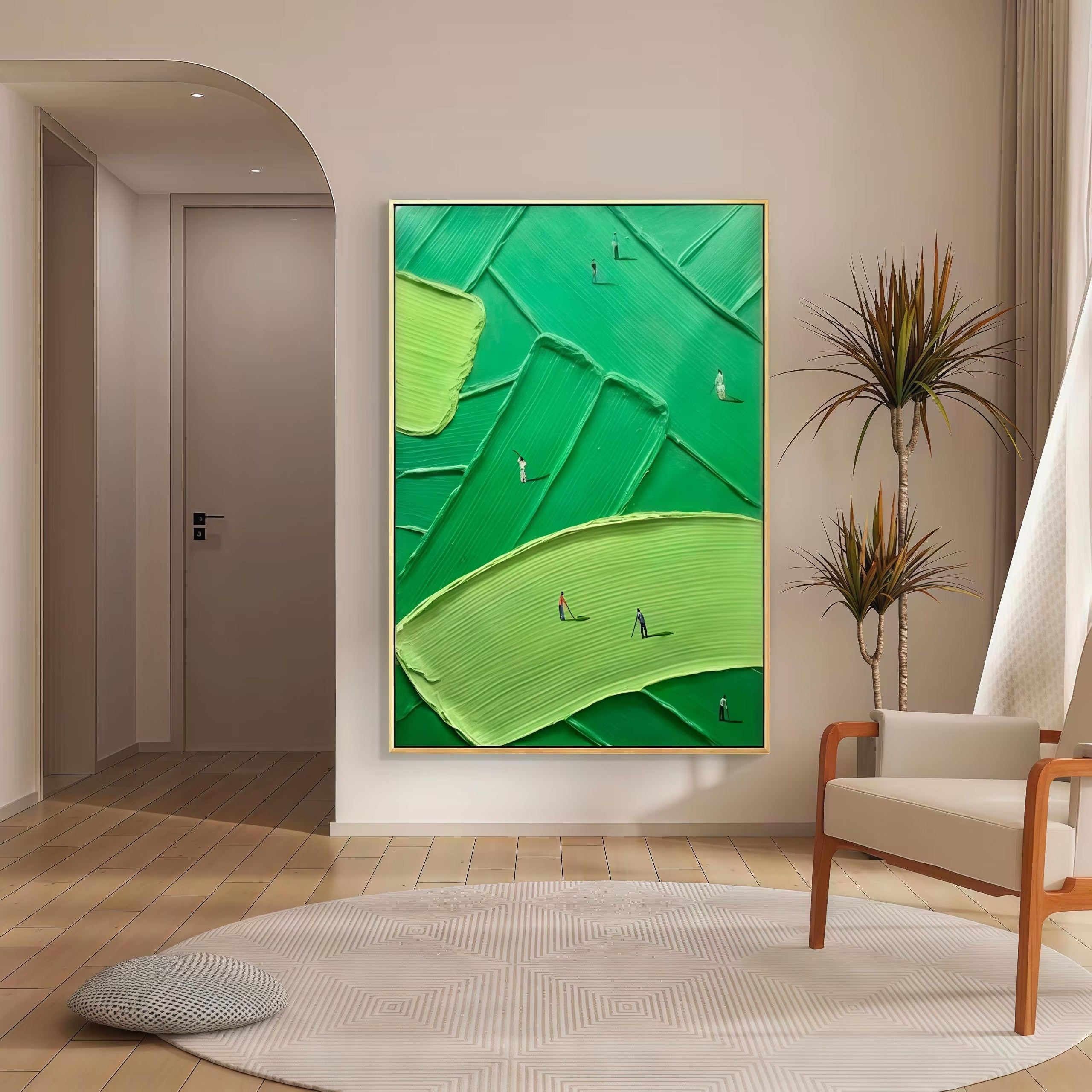 A Lakeside Green - Large Wall Painting