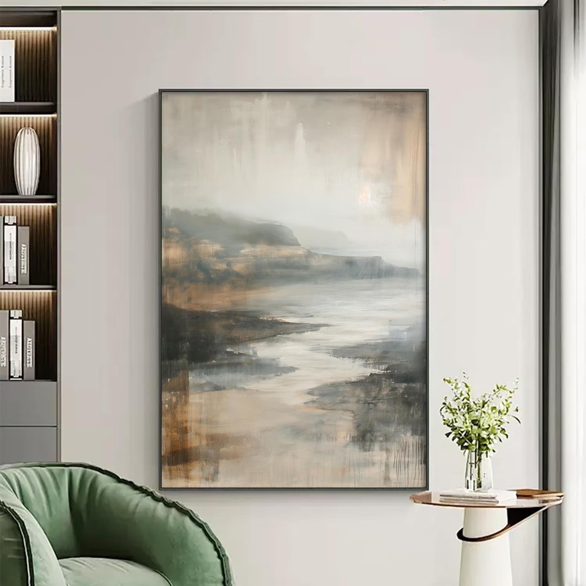 Water Flows Softly - Large Textured Painting