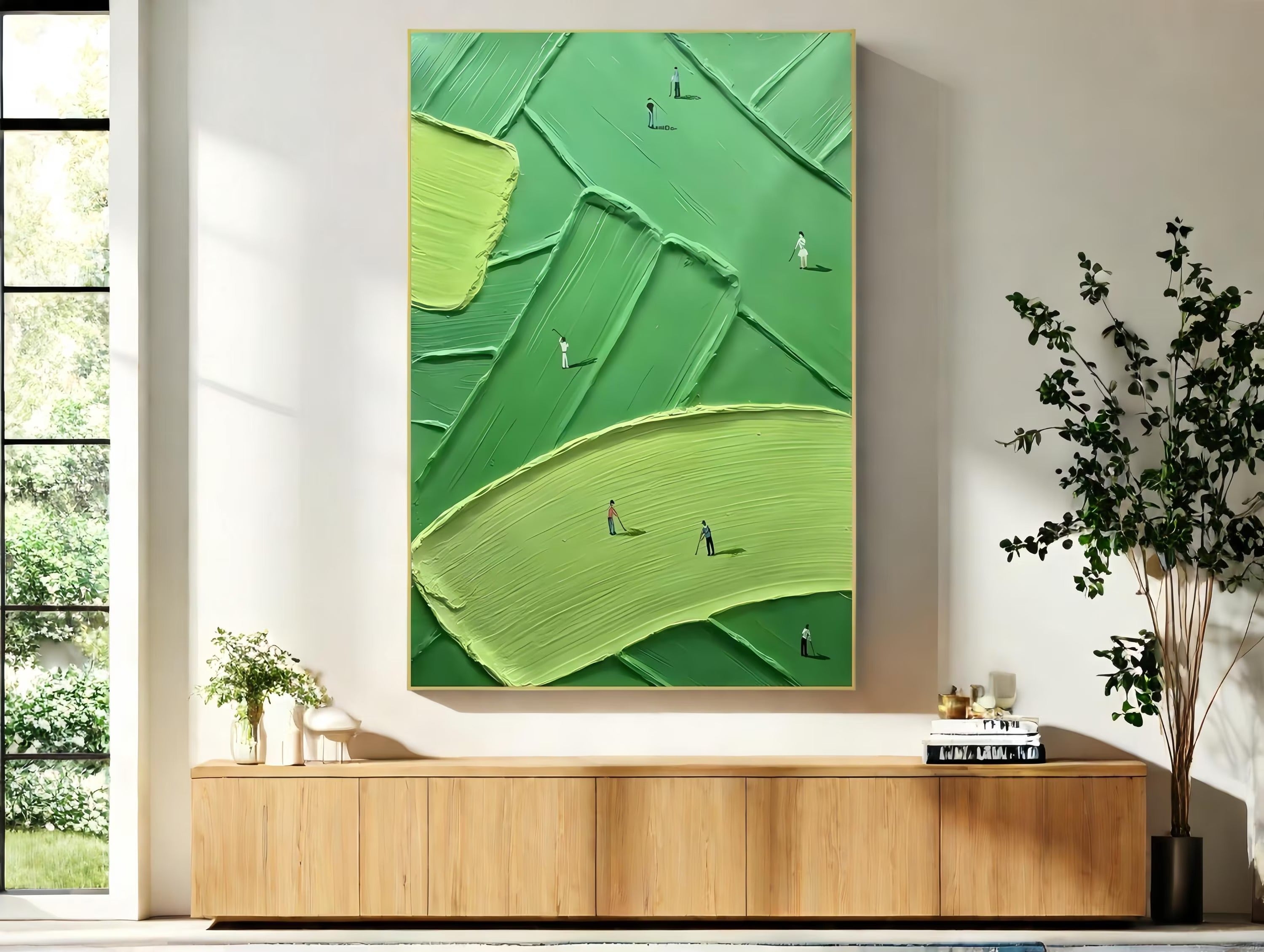 A Lakeside Green - Large Wall Painting