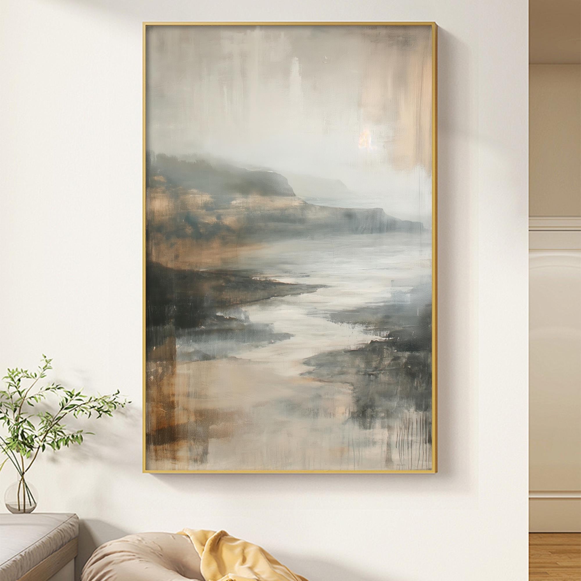 Water Flows Softly - Large Textured Painting