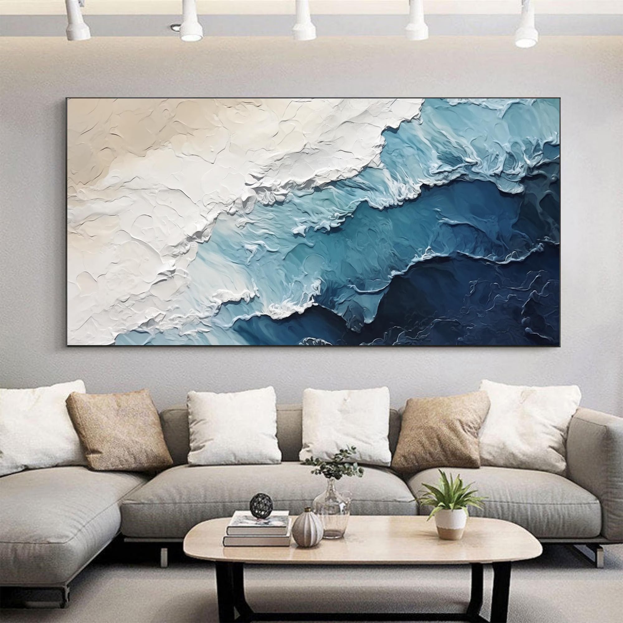 Wave - Large Textured Painting