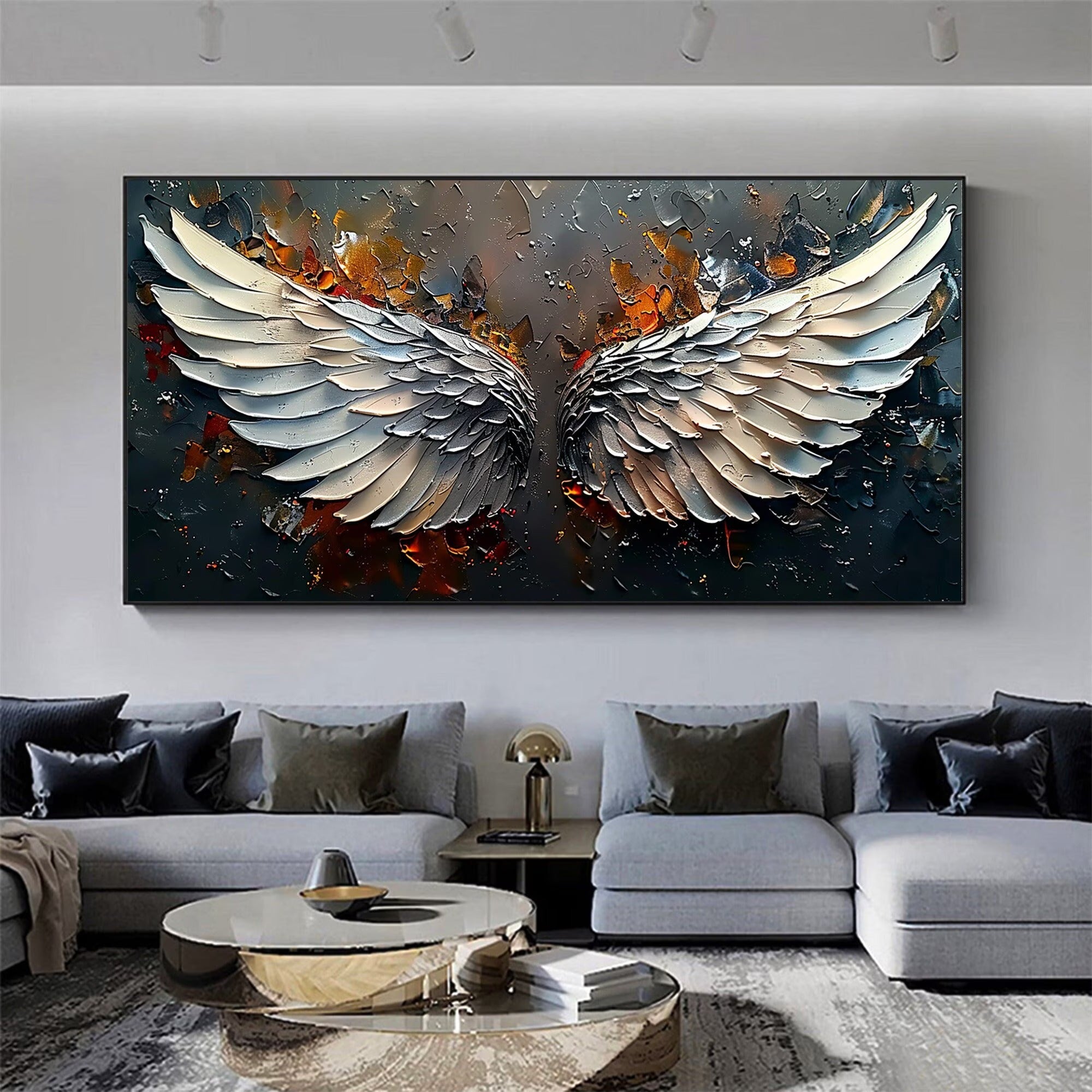 The Velvet Wing - Large Textured Painting