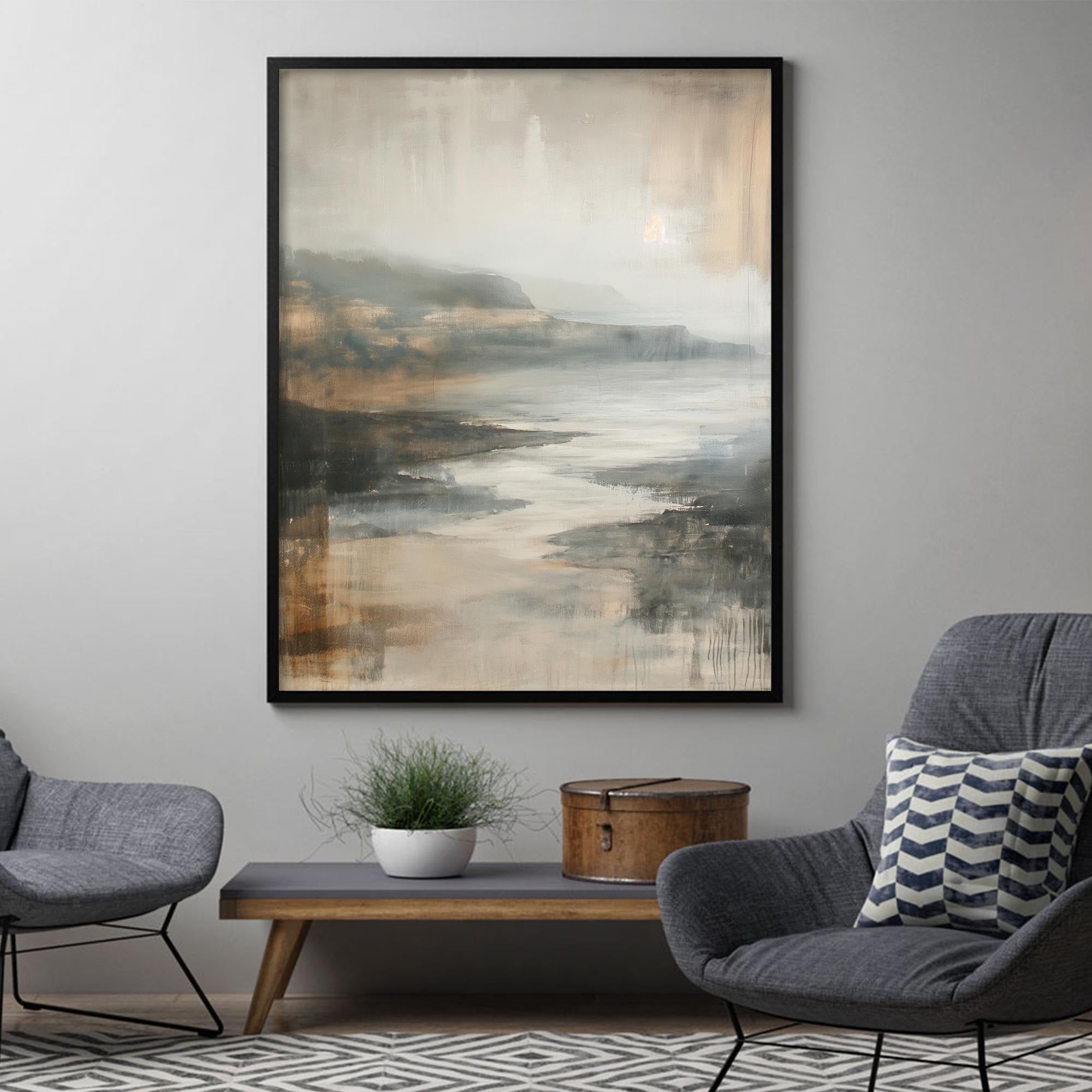 Water Flows Softly - Large Textured Painting
