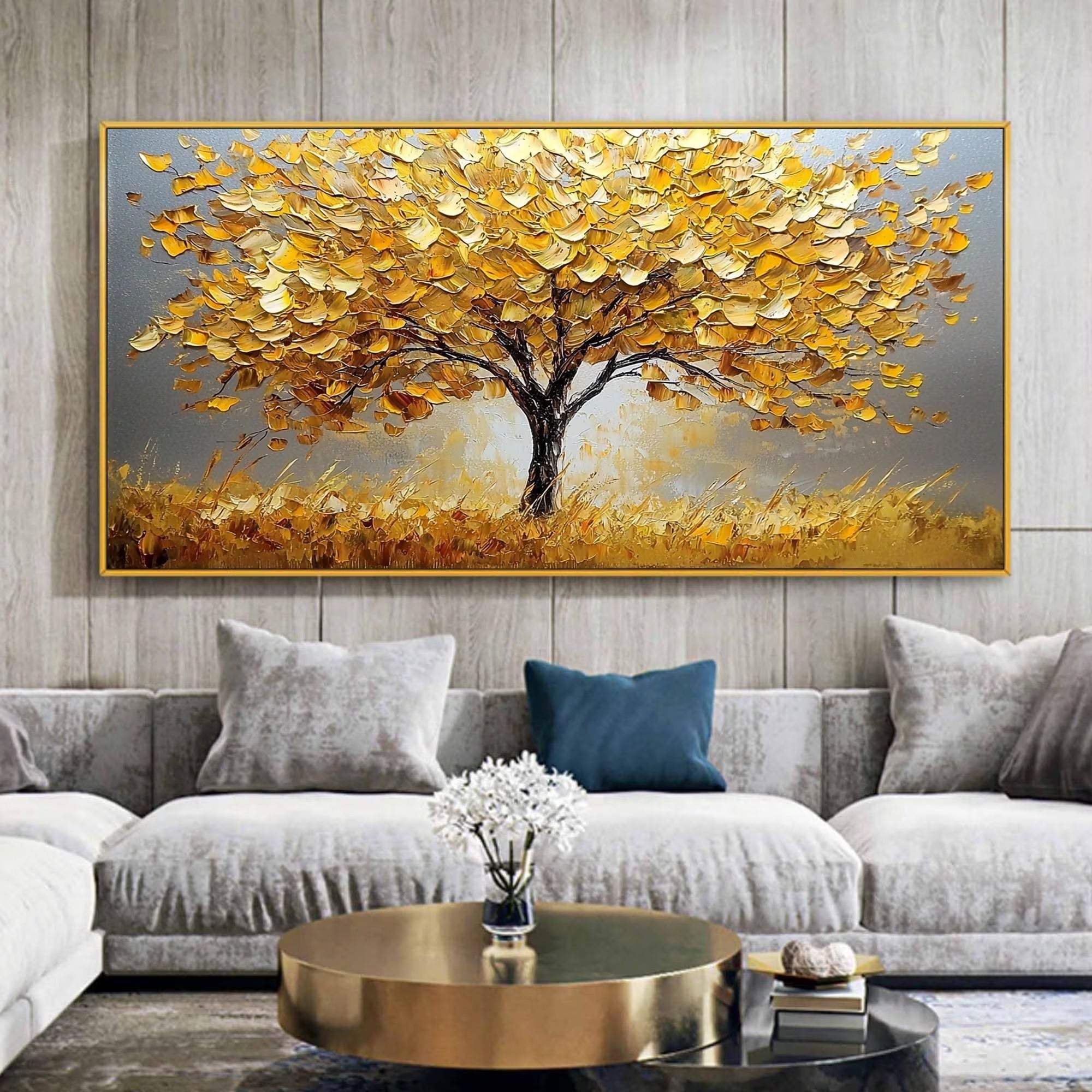 The Golden Canopy - Large Textured Painting