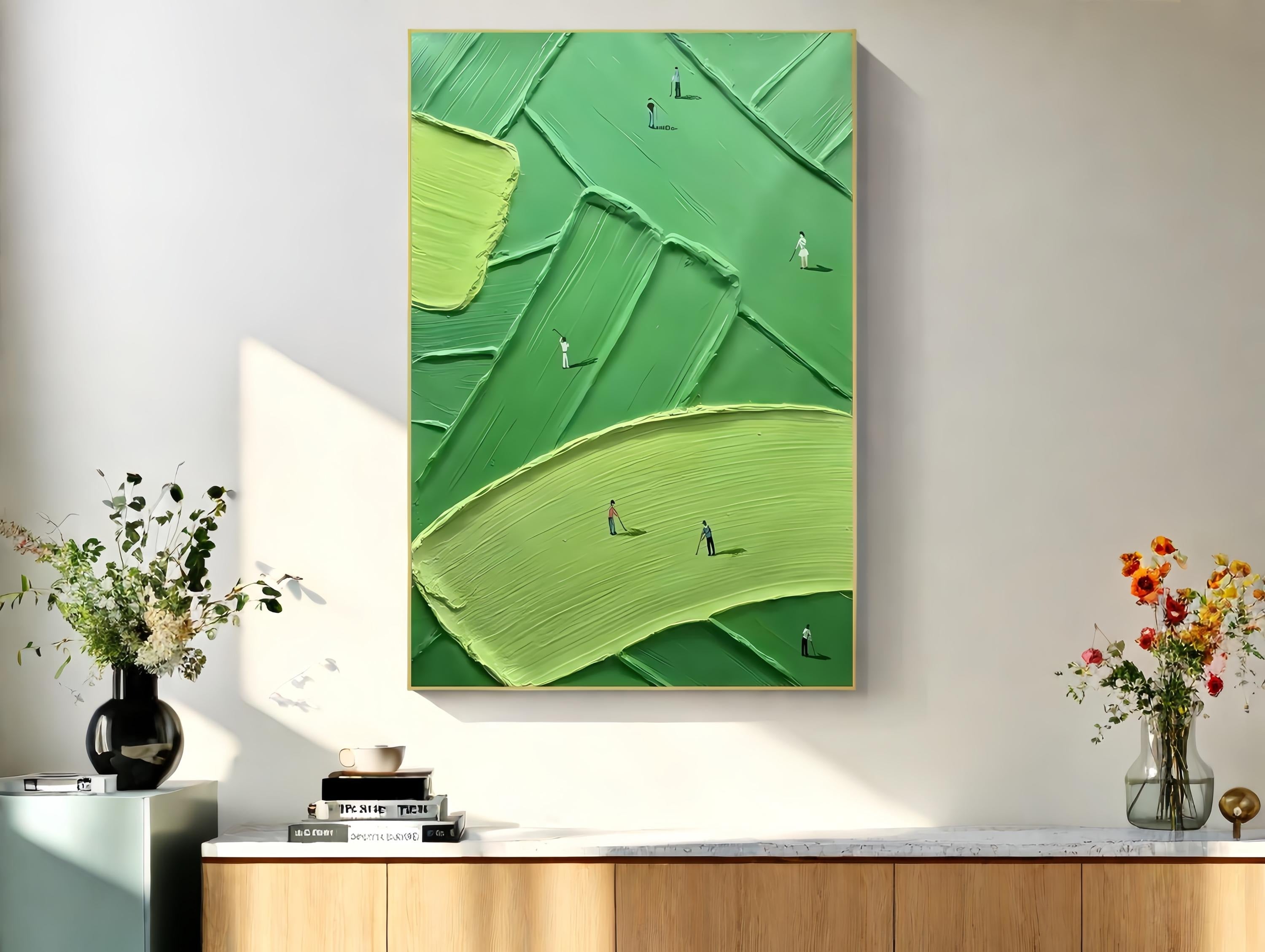 A Lakeside Green - Large Wall Painting