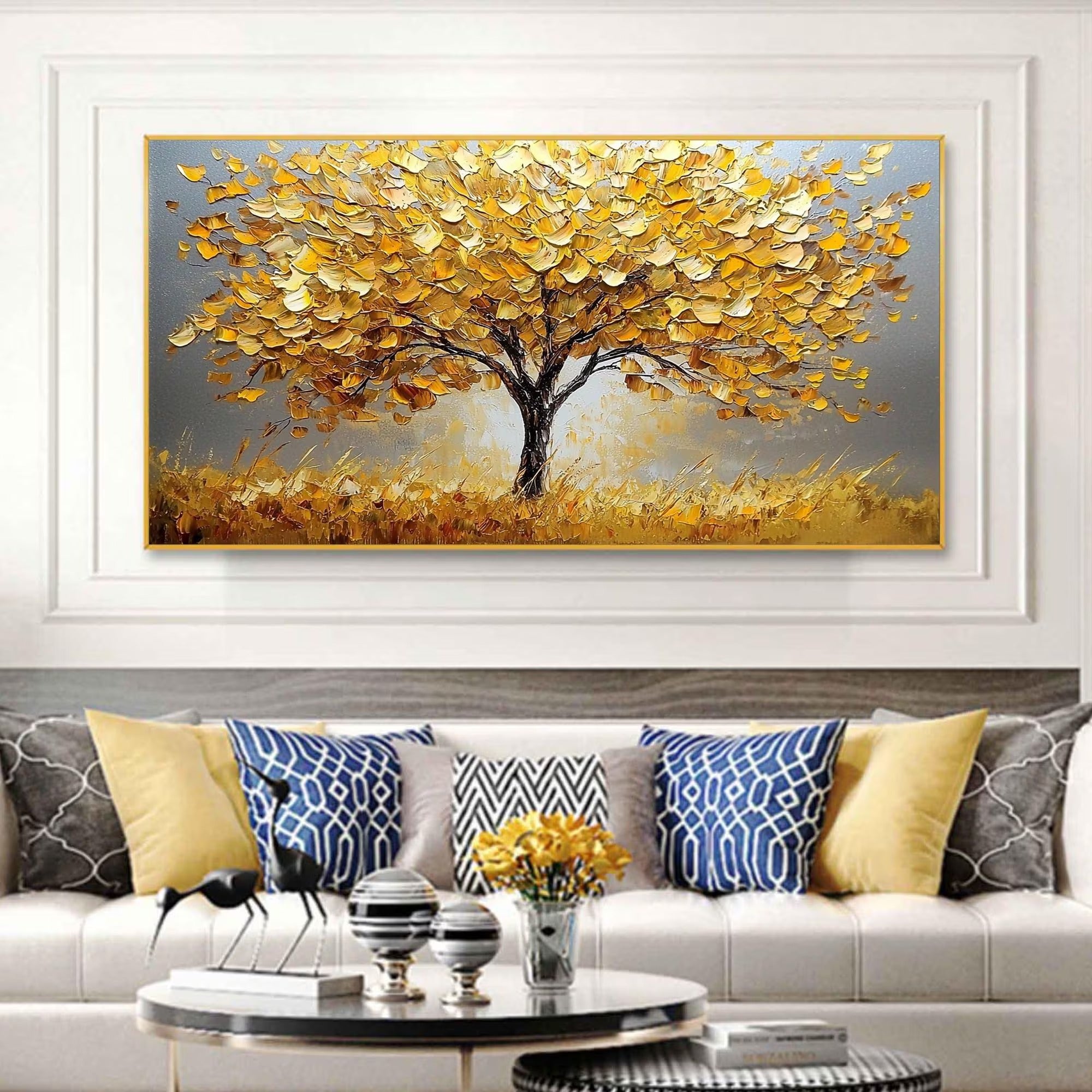 The Golden Canopy - Large Textured Painting