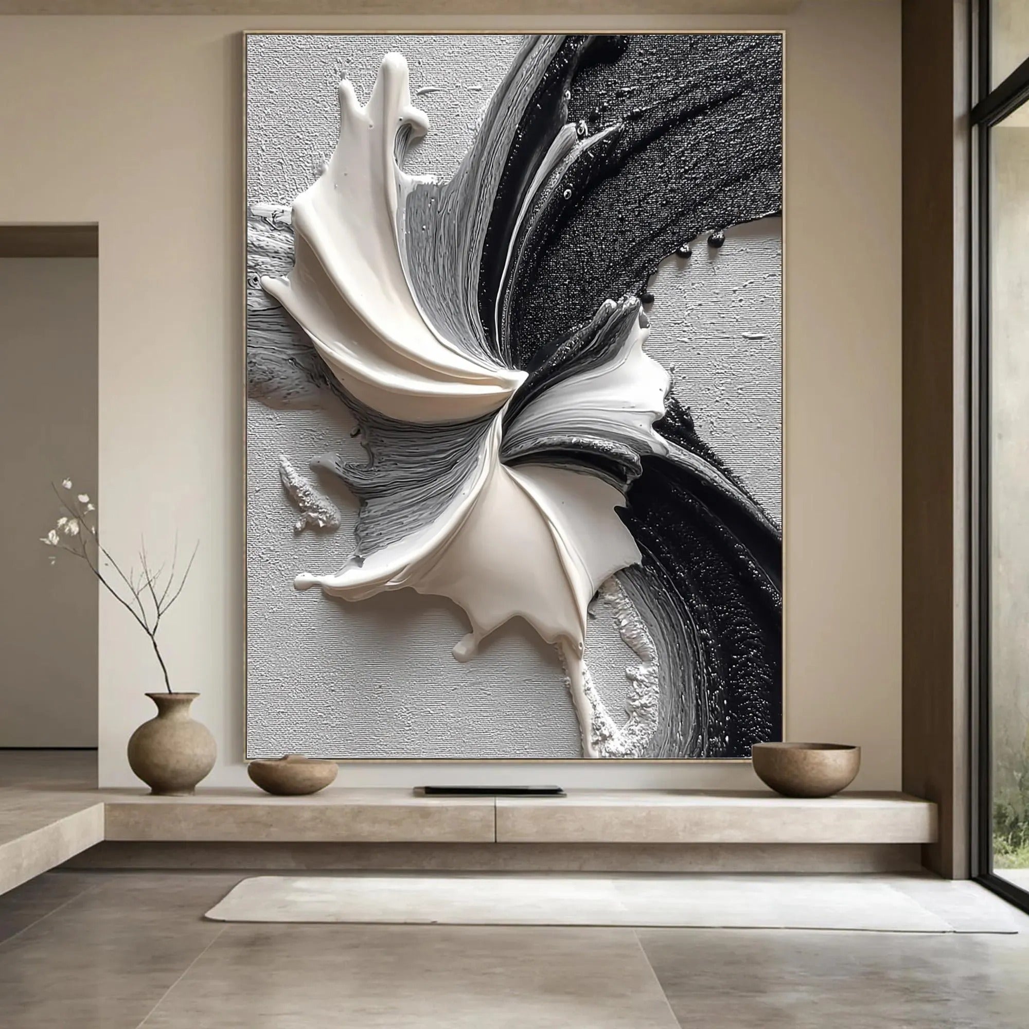 Contrast - Large Textured Painting