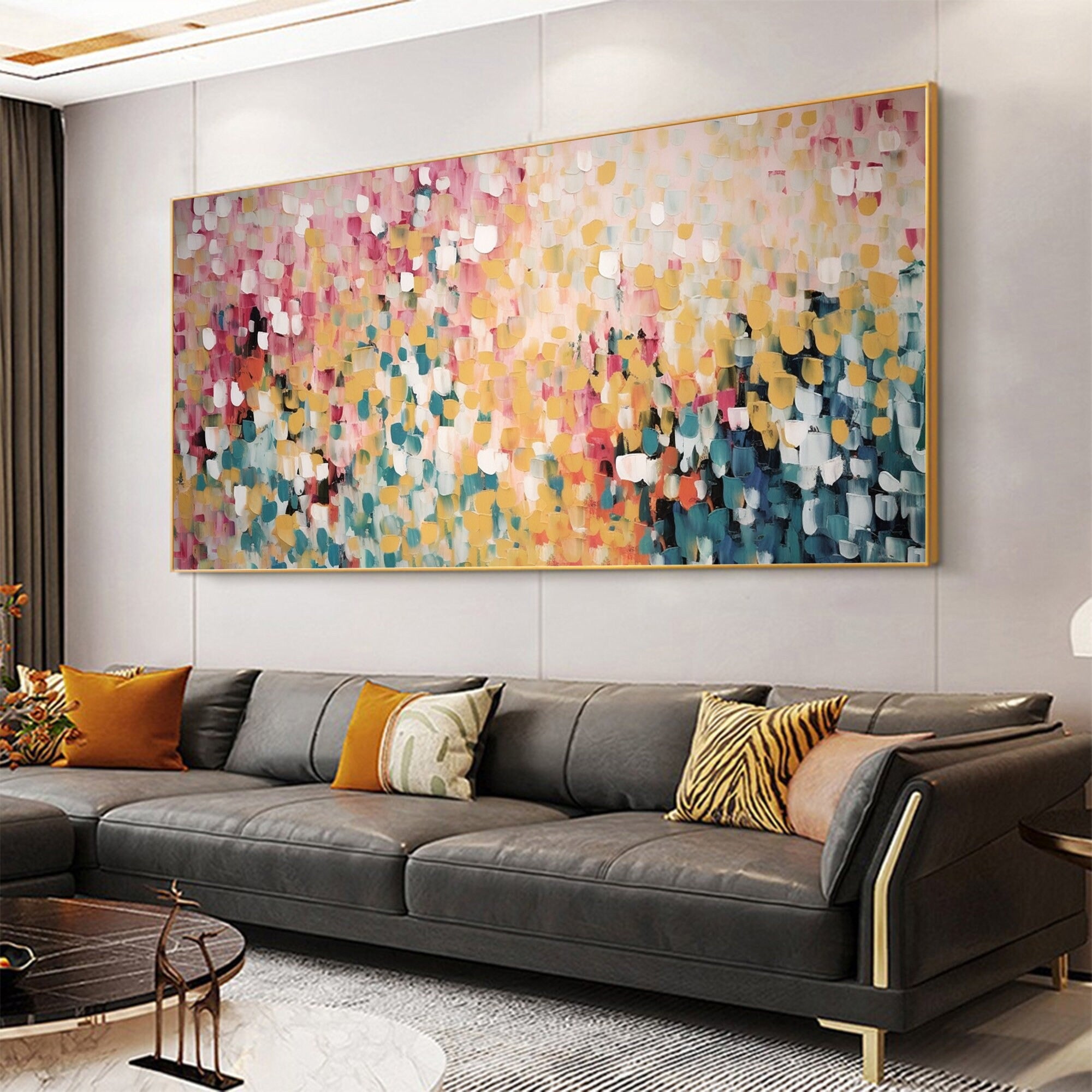 The Bouncing Spots - Large Textured Painting