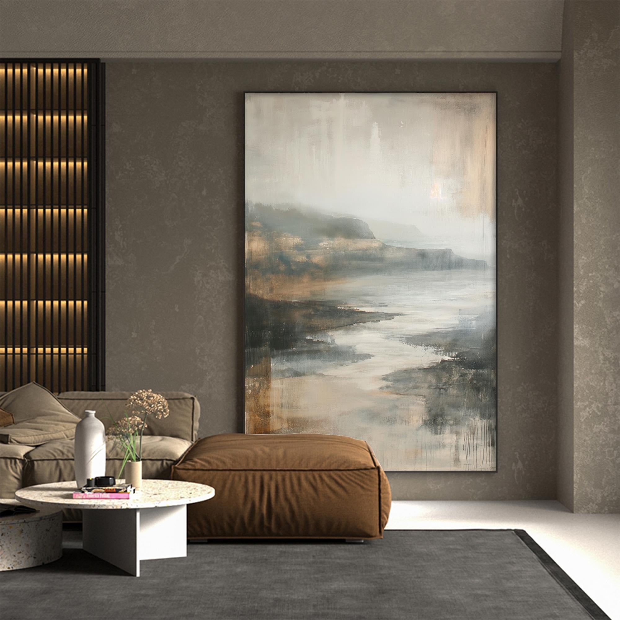 Water Flows Softly - Large Textured Painting