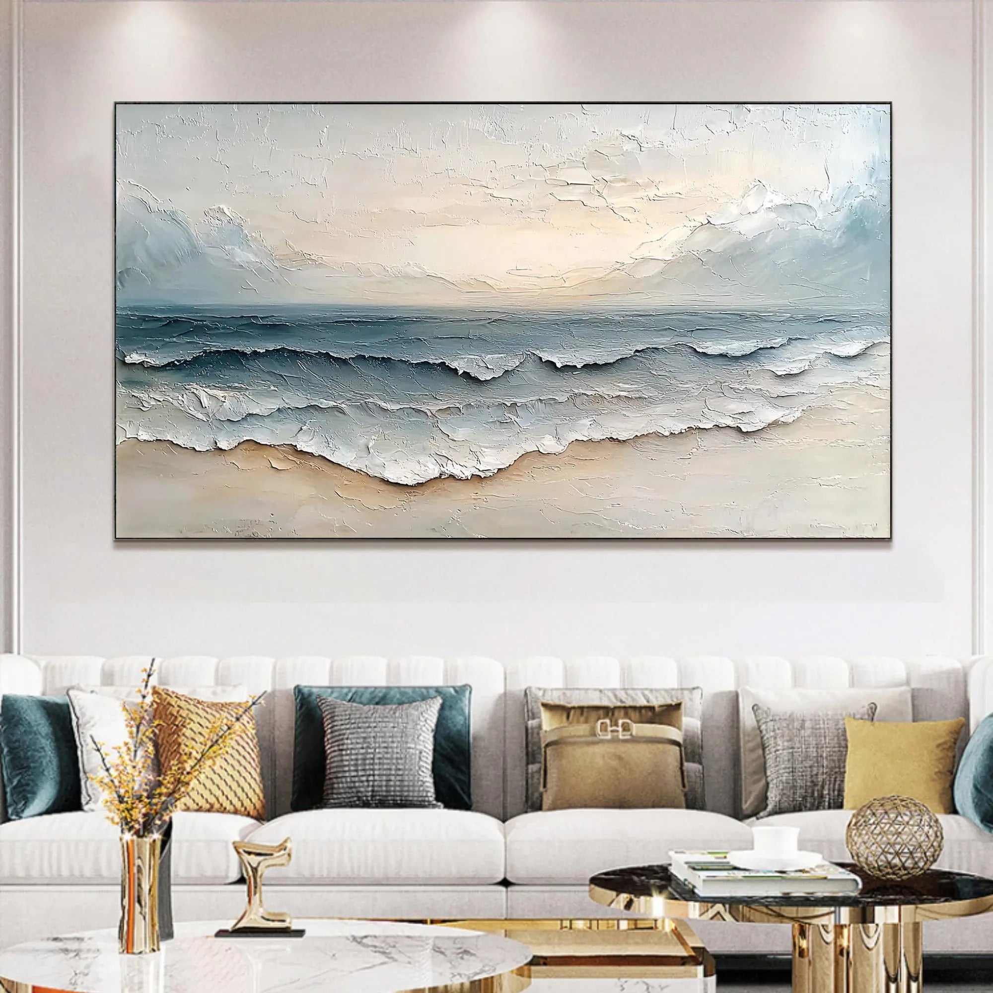 Blue Calm - Large Textured Painting