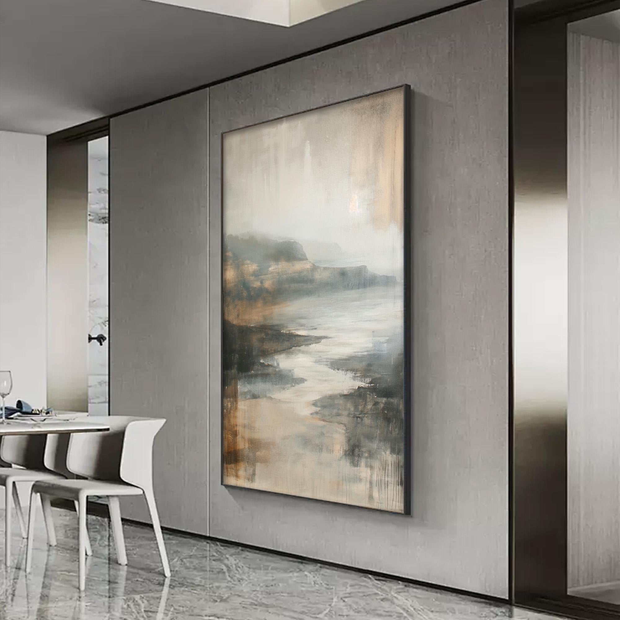 Water Flows Softly - Large Textured Painting