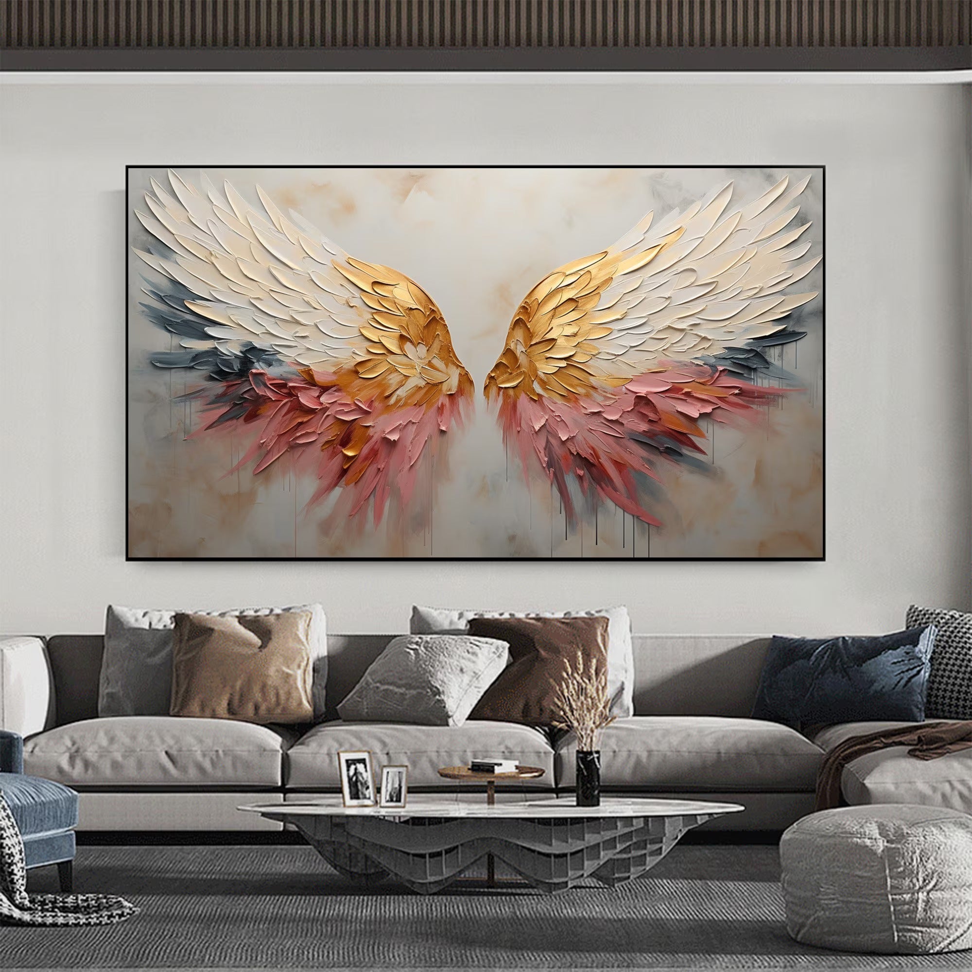 A Gentle Plumage - Large Textured Painting