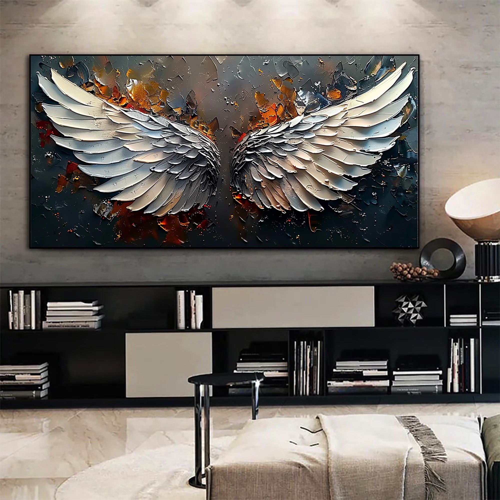 The Velvet Wing - Large Textured Painting