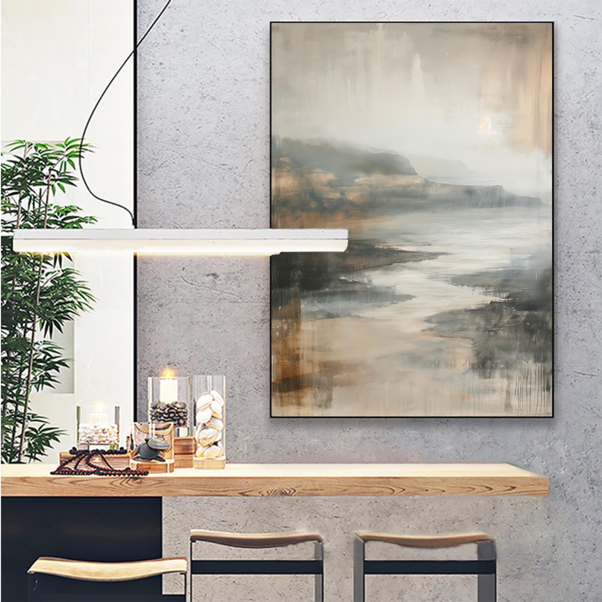 Water Flows Softly - Large Textured Painting