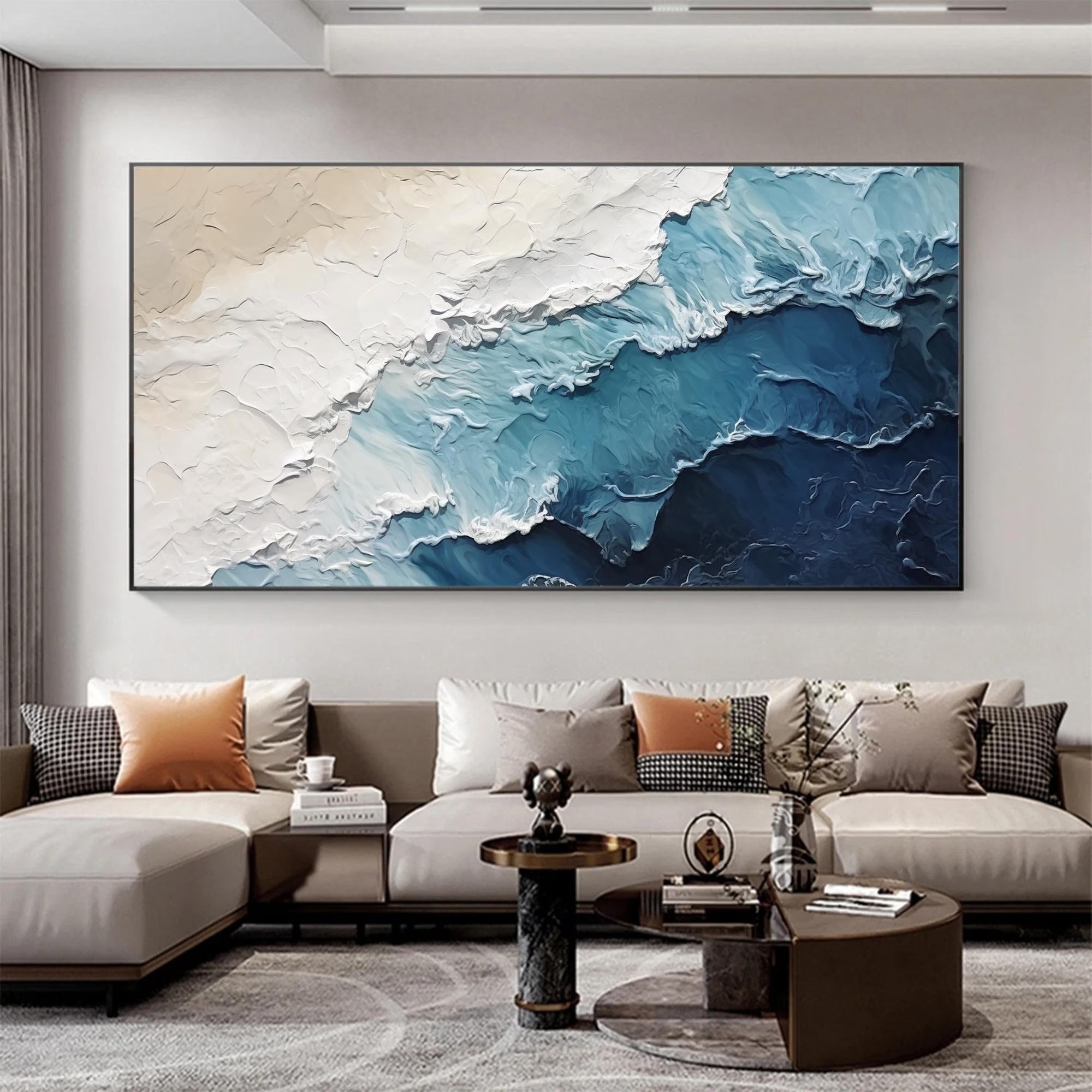 Wave - Large Textured Painting