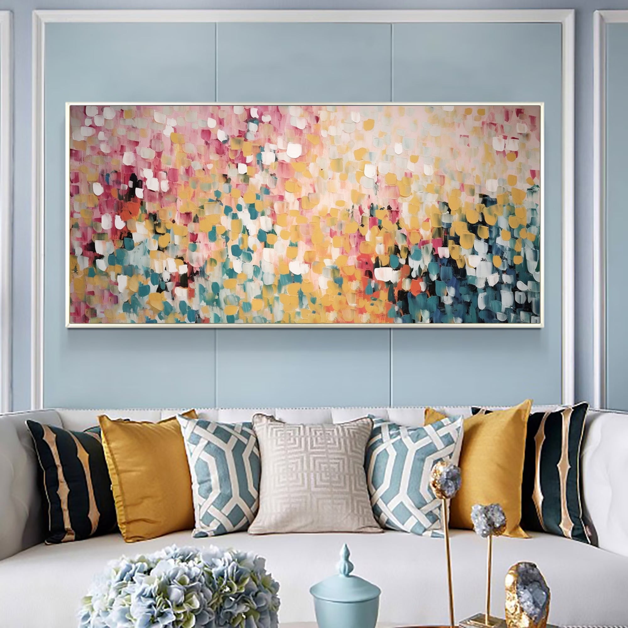 The Bouncing Spots - Large Textured Painting