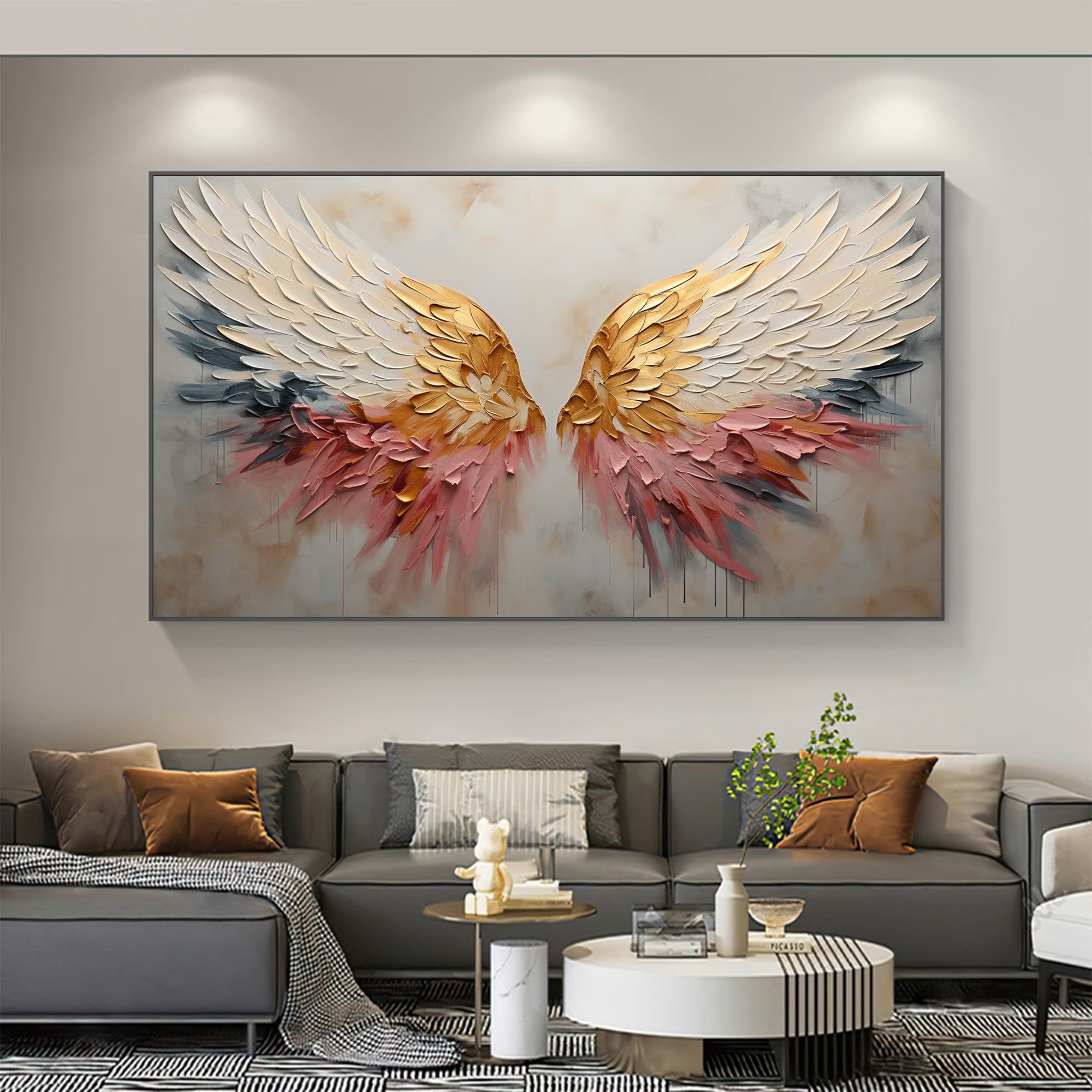A Gentle Plumage - Large Textured Painting