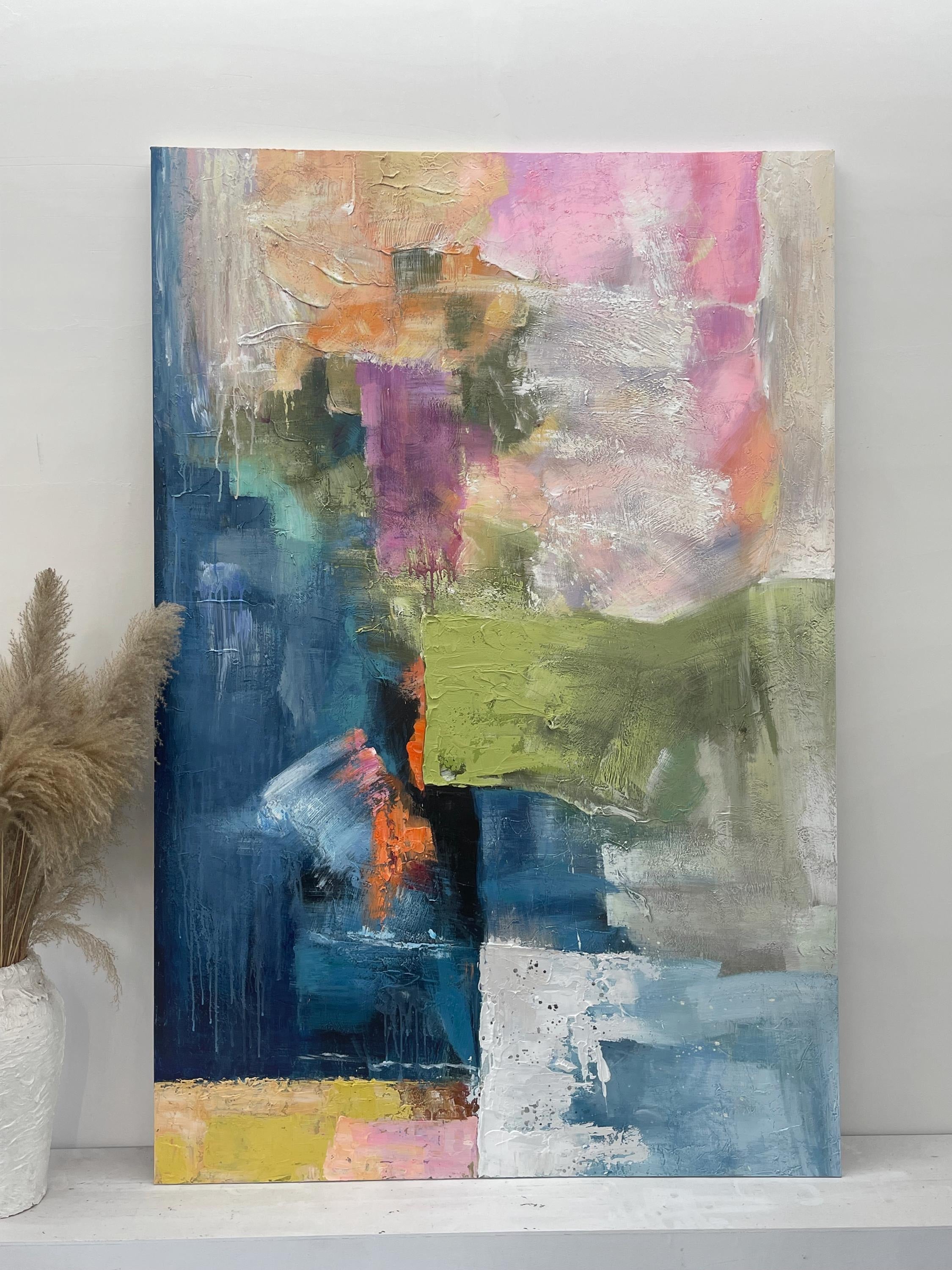 Dancing Blocks - Large Textured Painting